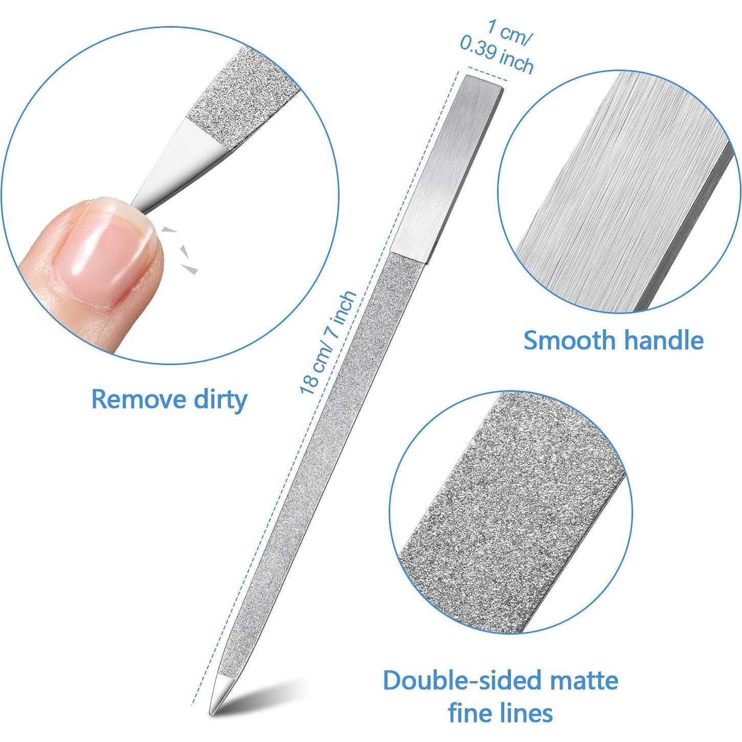 Juego de Limadoras de Uñas Mudder 3 Pcs Acero Inoxidable Plata