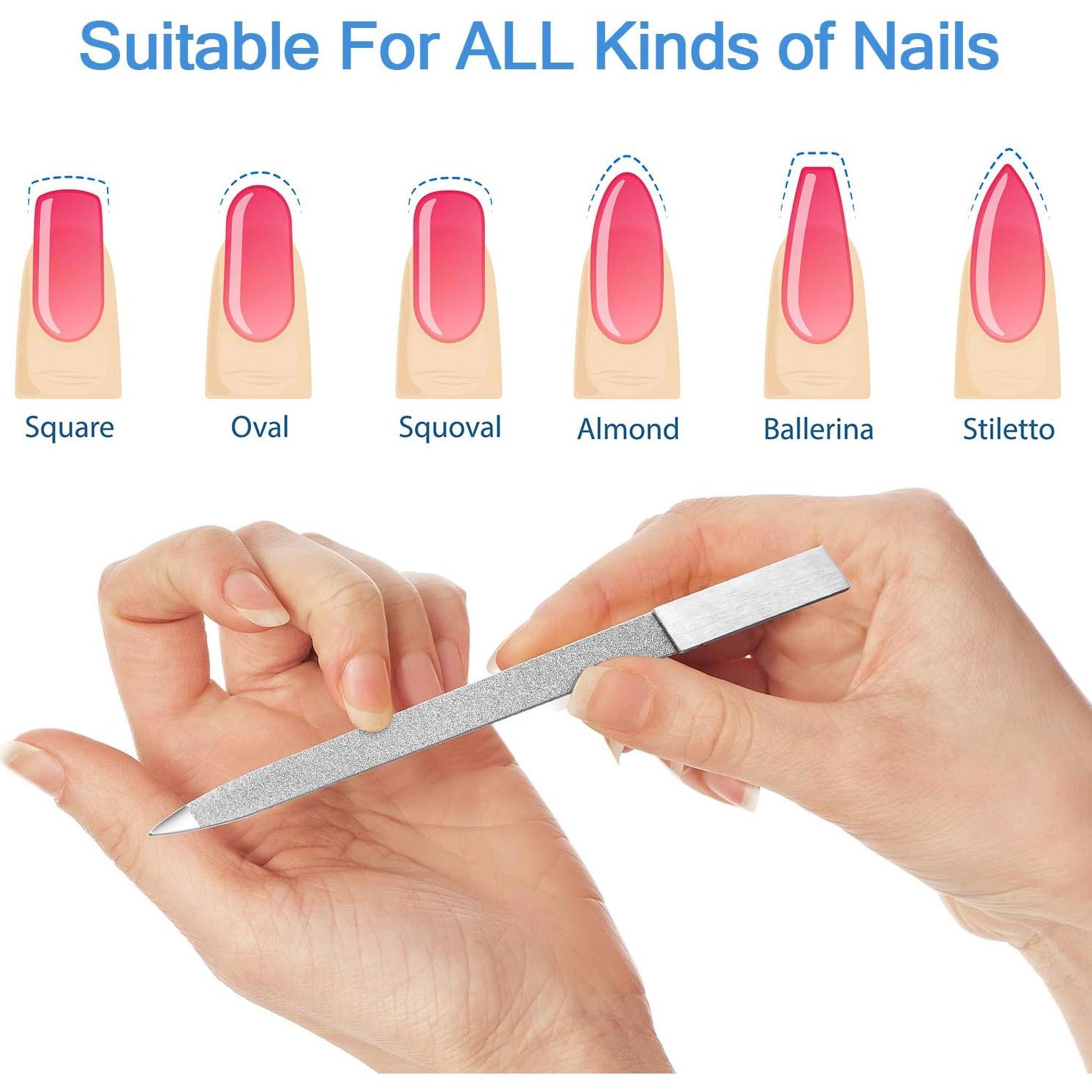 Juego de Limadoras de Uñas Mudder 3 Pcs Acero Inoxidable Plata