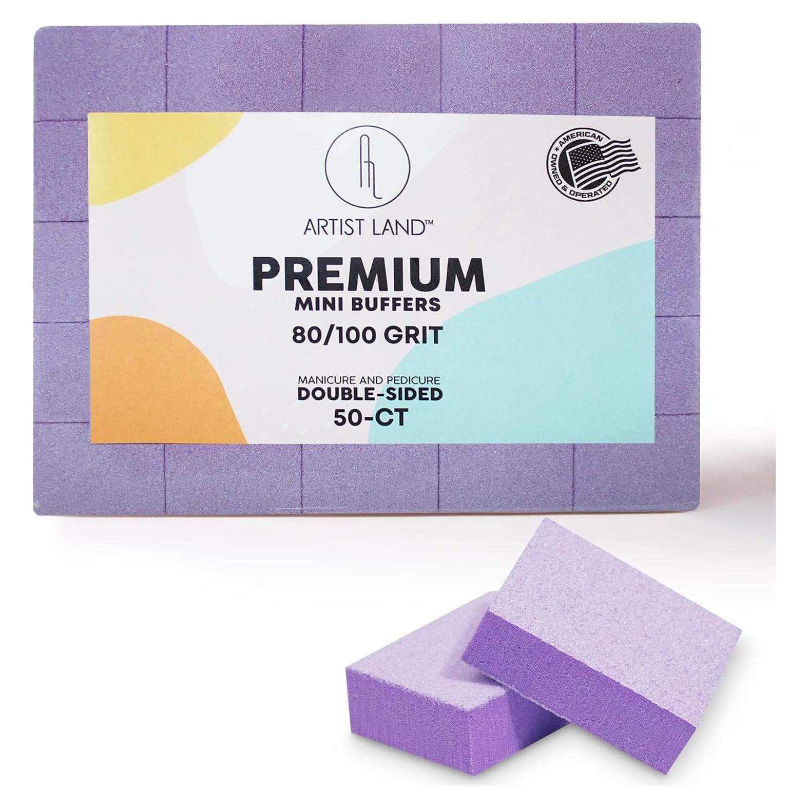 Juego de Mini Pulidores de Uñas Artist Land 80/100 Grano - 50 Ct