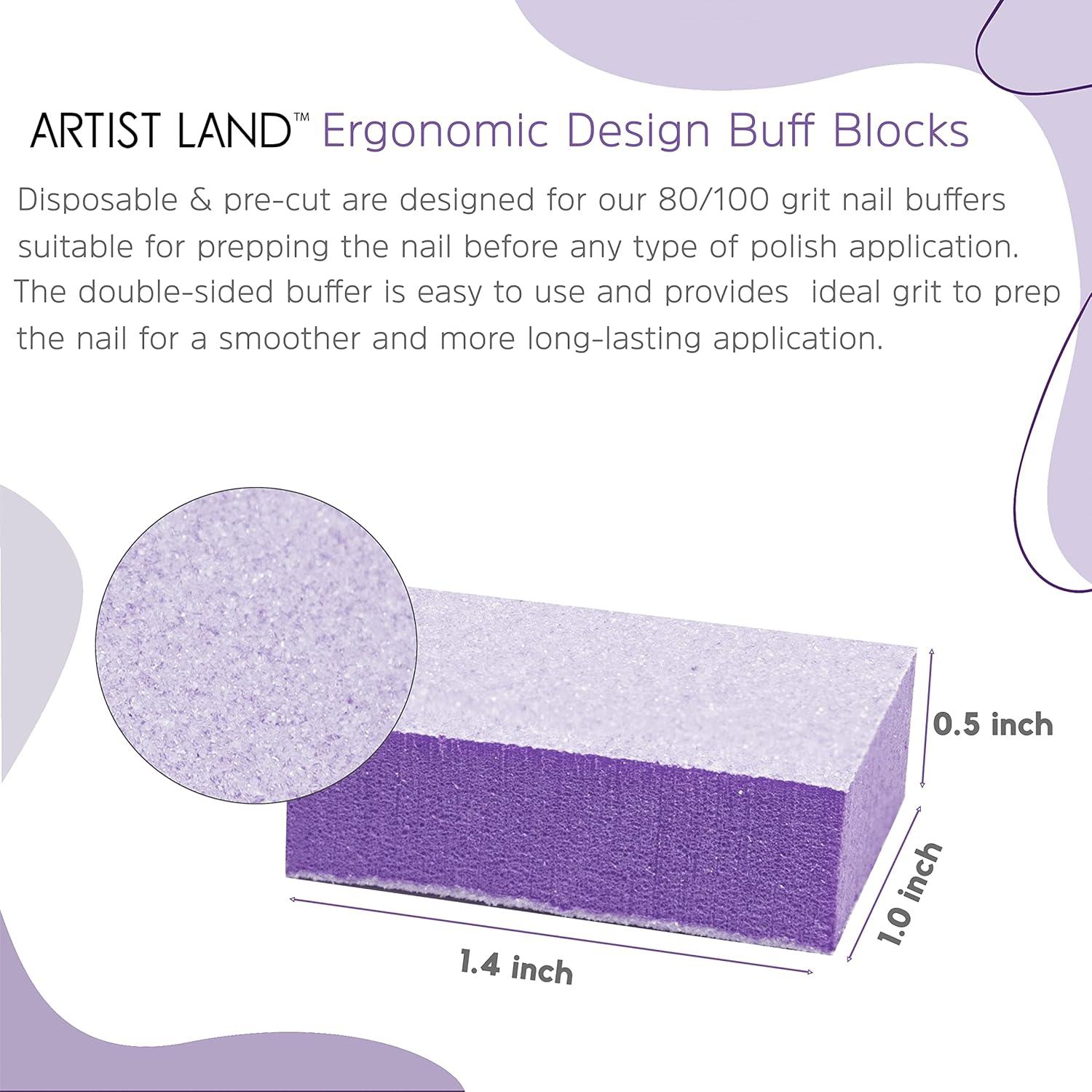 Juego de Mini Pulidores de Uñas Artist Land 80/100 Grano - 50 Ct