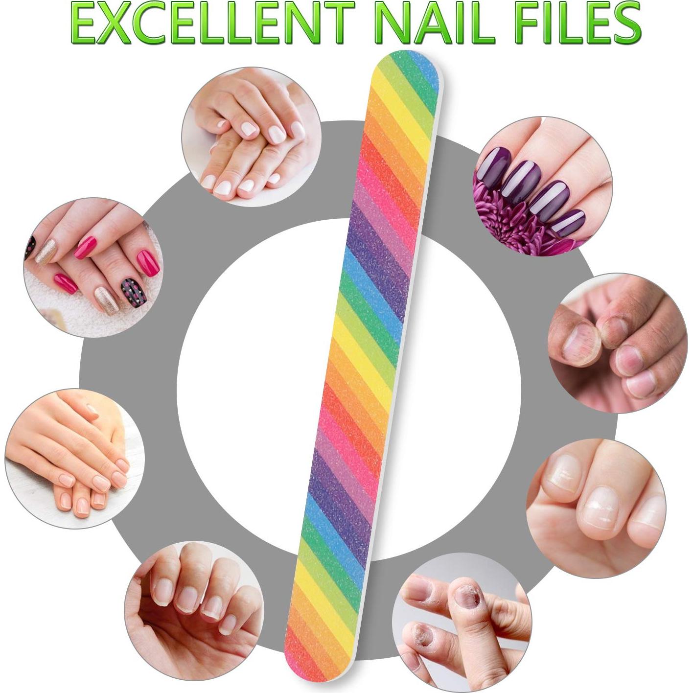 12 Limas de Uñas Coloridas YIMICOO 150/150 Doble Cara 17.78 cm