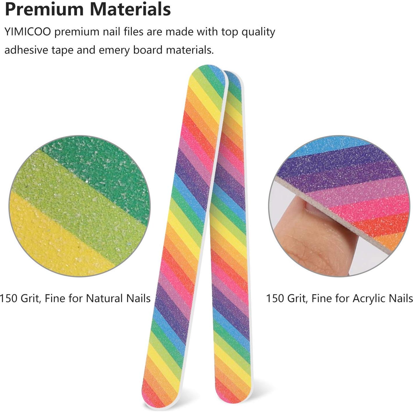 12 Limas de Uñas Coloridas YIMICOO 150/150 Doble Cara 17.78 cm