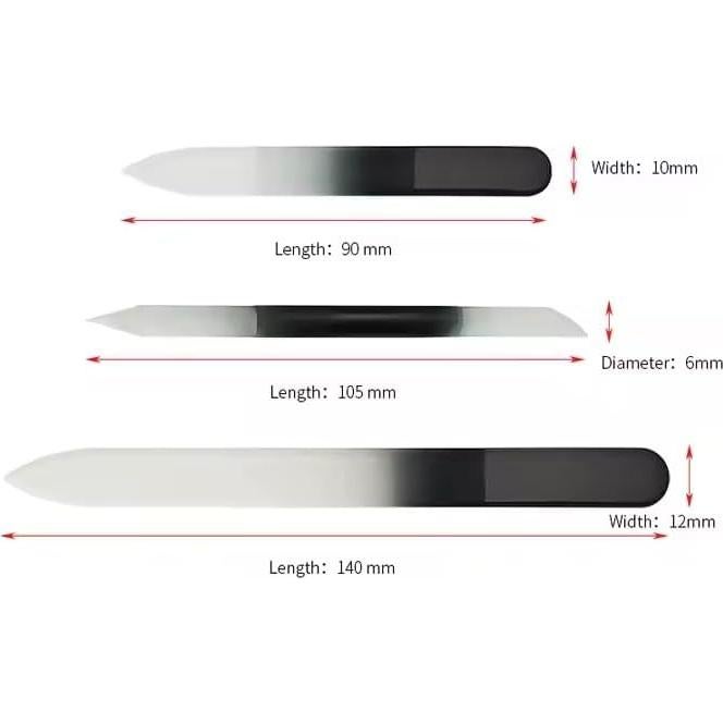 Juego de Lima de Uñas de Vidrio Profesional Yangjiang 3 Piezas