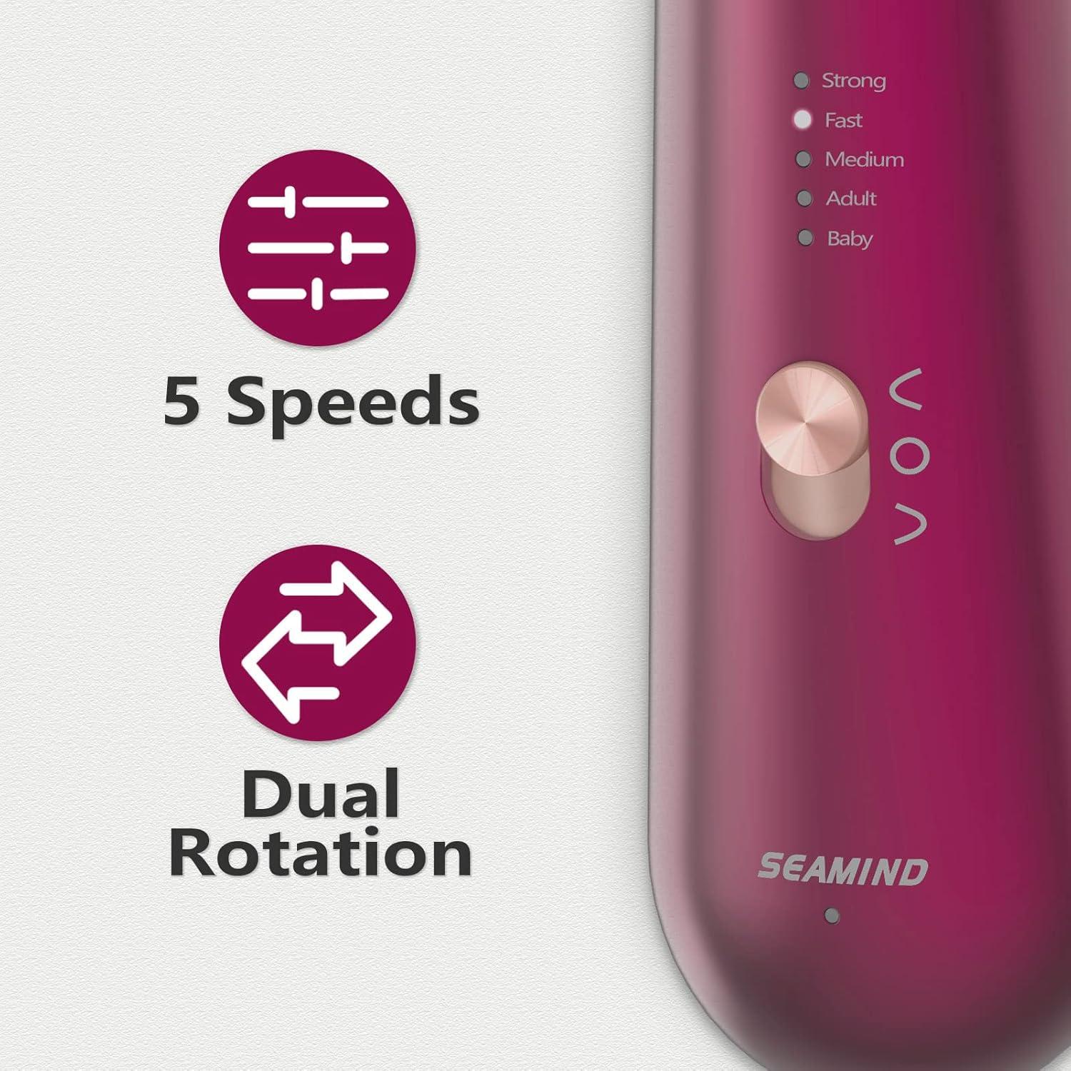 Juego de Manicura y Pedicura SEAMIND - Cortador Eléctrico Inalámbrico 5 Velocidades