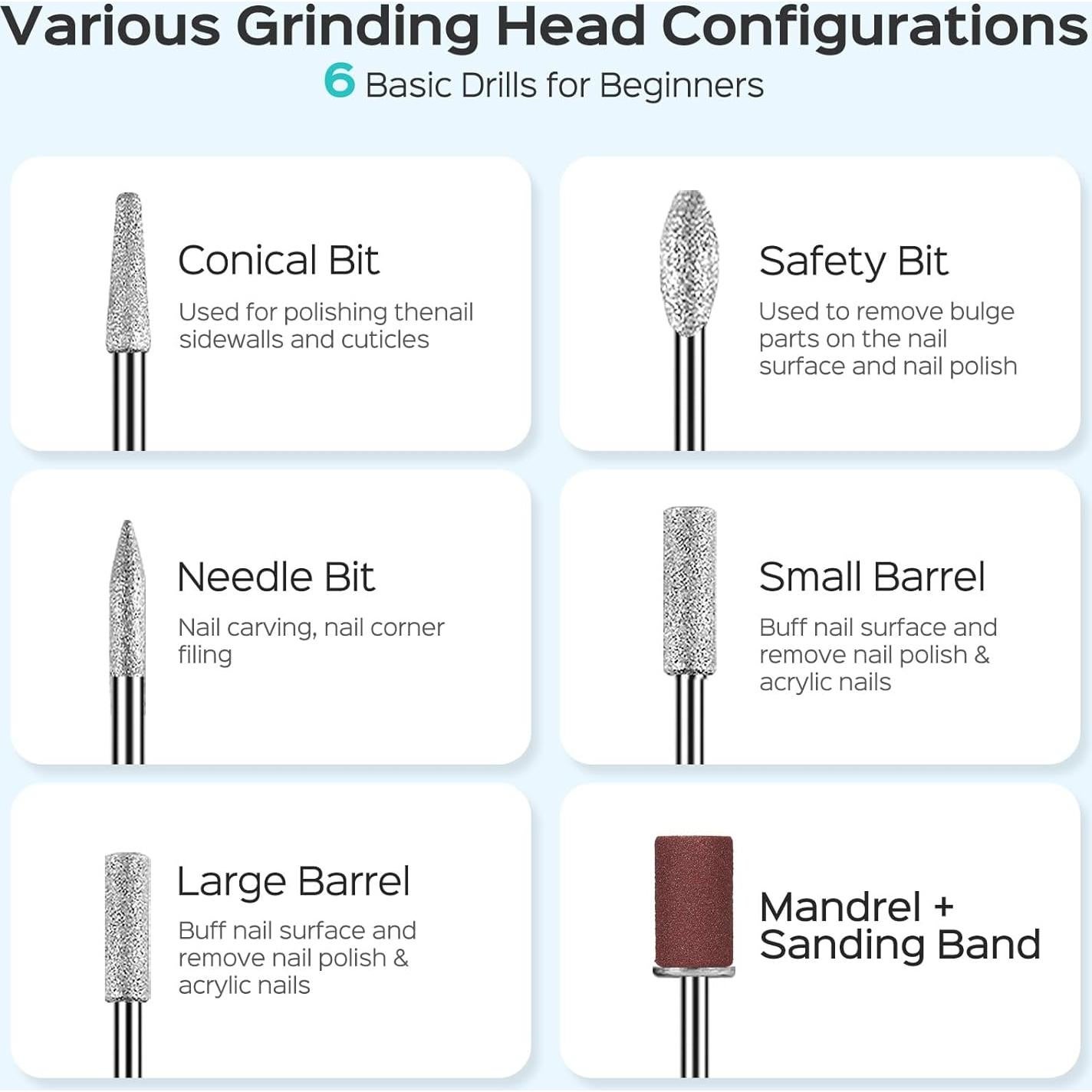 Taladro de Uñas Eléctrico Inalámbrico COSLUS C42 0.077 kg