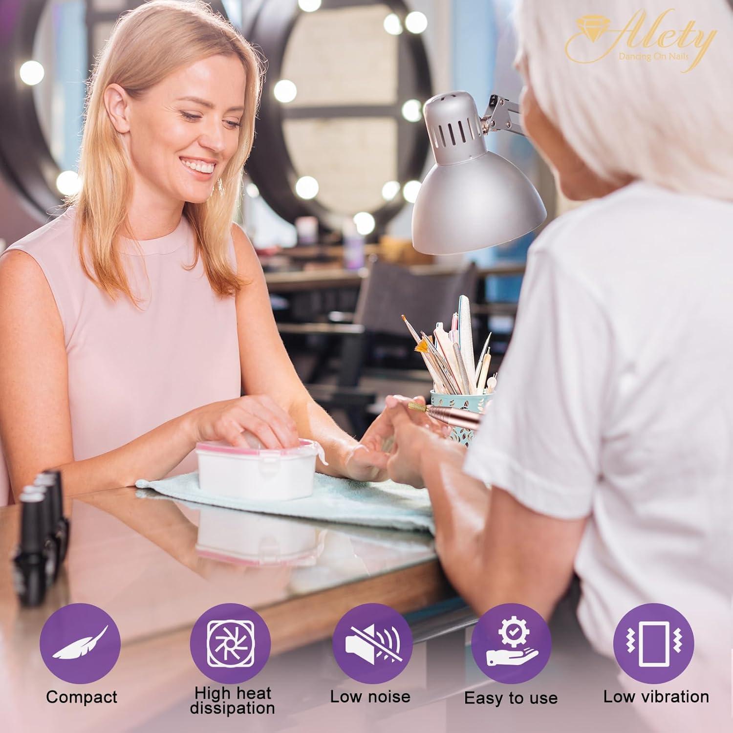 Kit de Taladro de Uñas Eléctrico Alety M-001 con Brocas Doradas