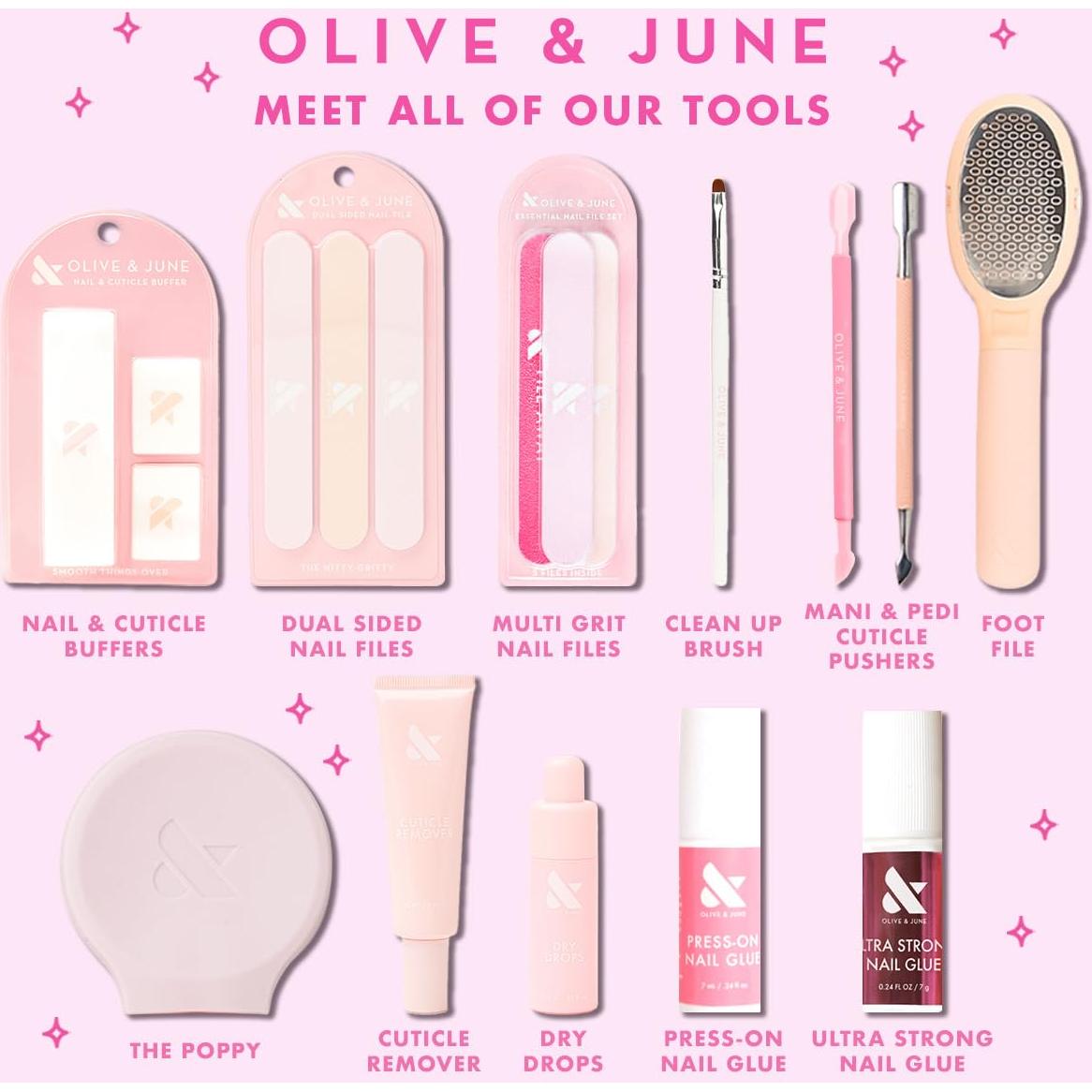 Paquete de Limaduras de Uñas Olive & June | 3 Limaduras Doble Cara