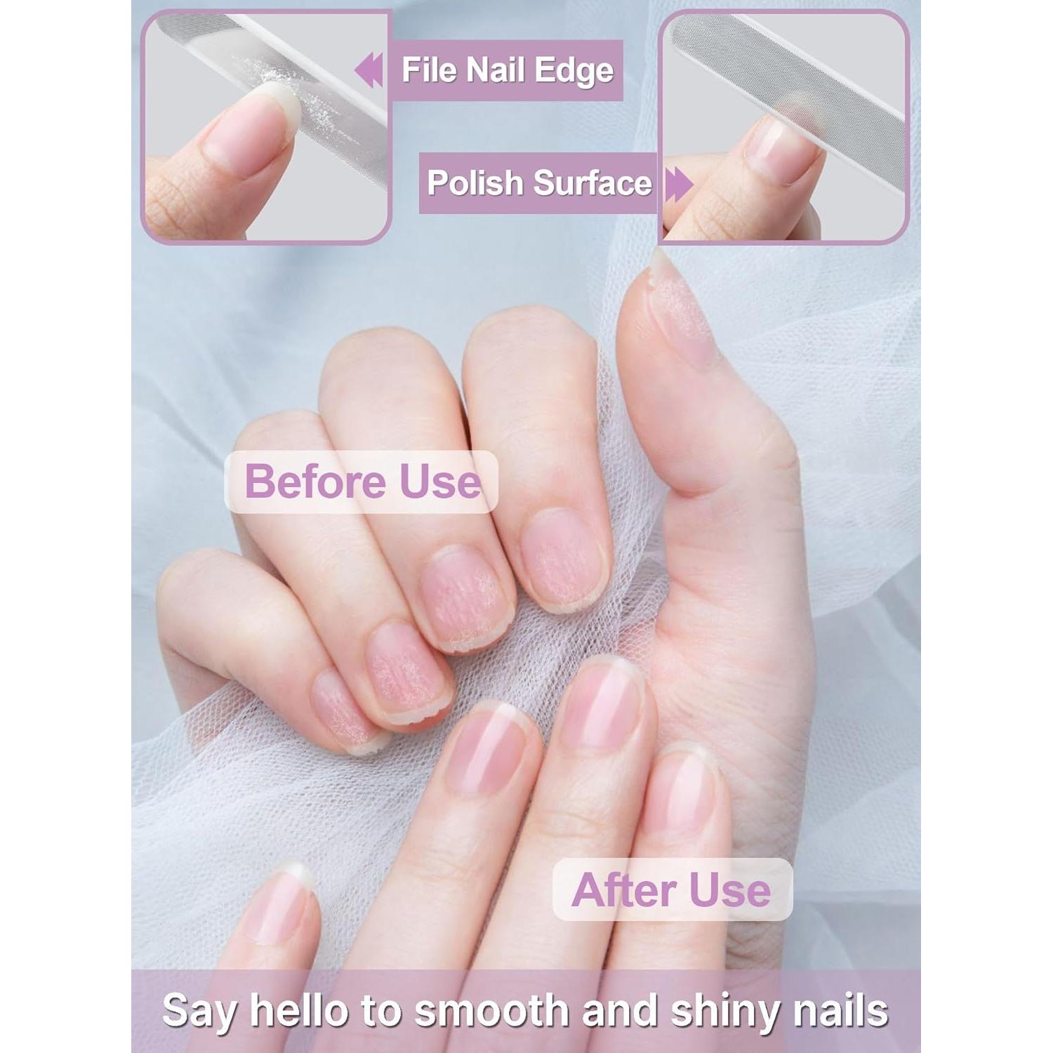 2 Pulidores de Uñas de Vidrio Diodiva con Estuche - Oro Rosa y Rojo