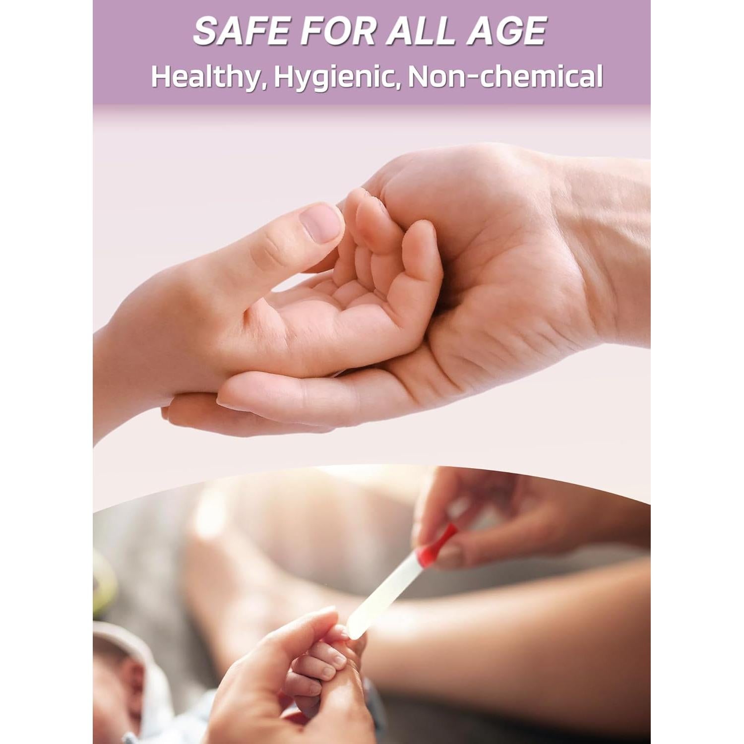 2 Pulidores de Uñas de Vidrio Diodiva con Estuche - Oro Rosa y Rojo