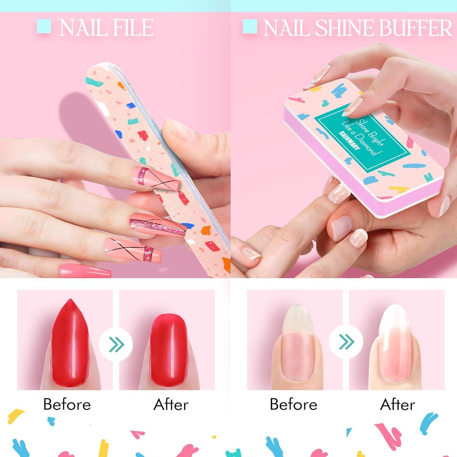 Juego de Lima y Pulidor de Uñas SALVMARY 100/180 Grit