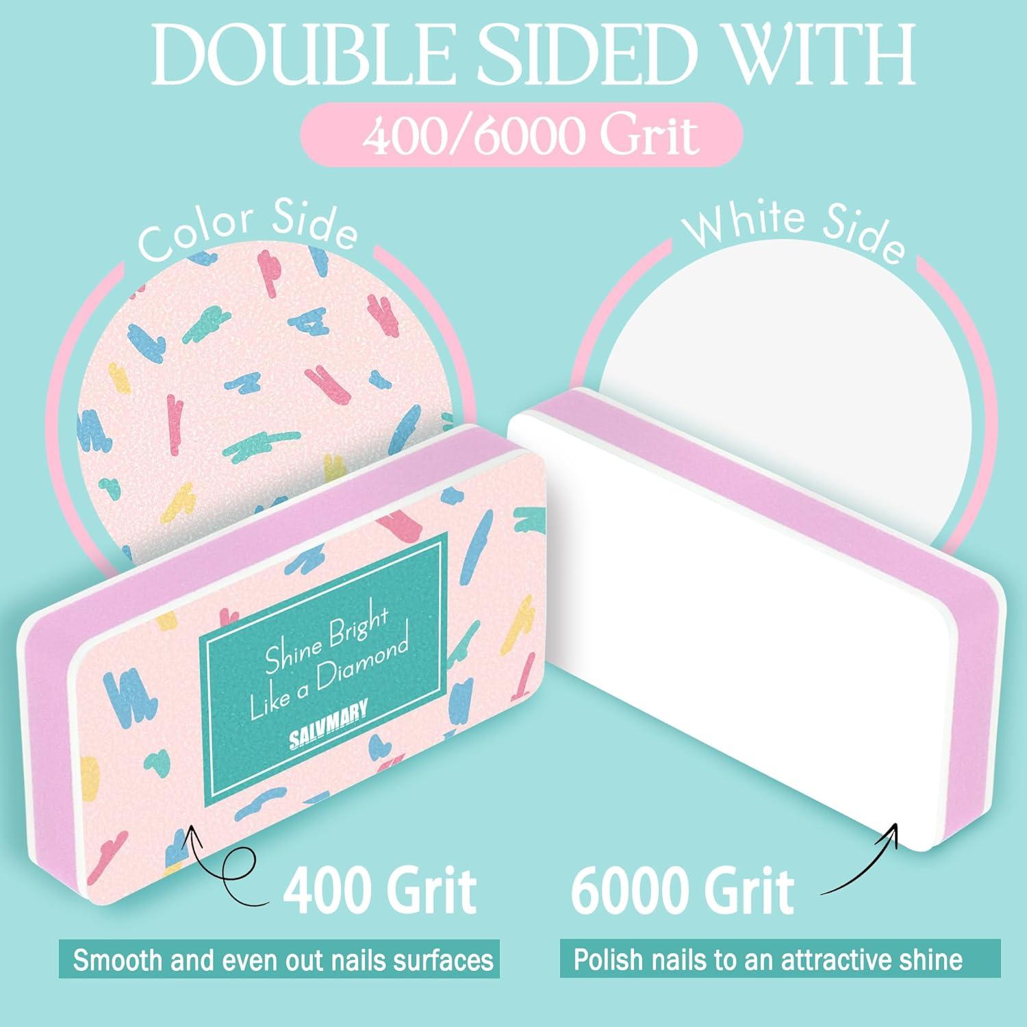 Juego de Lima y Pulidor de Uñas SALVMARY 100/180 Grit