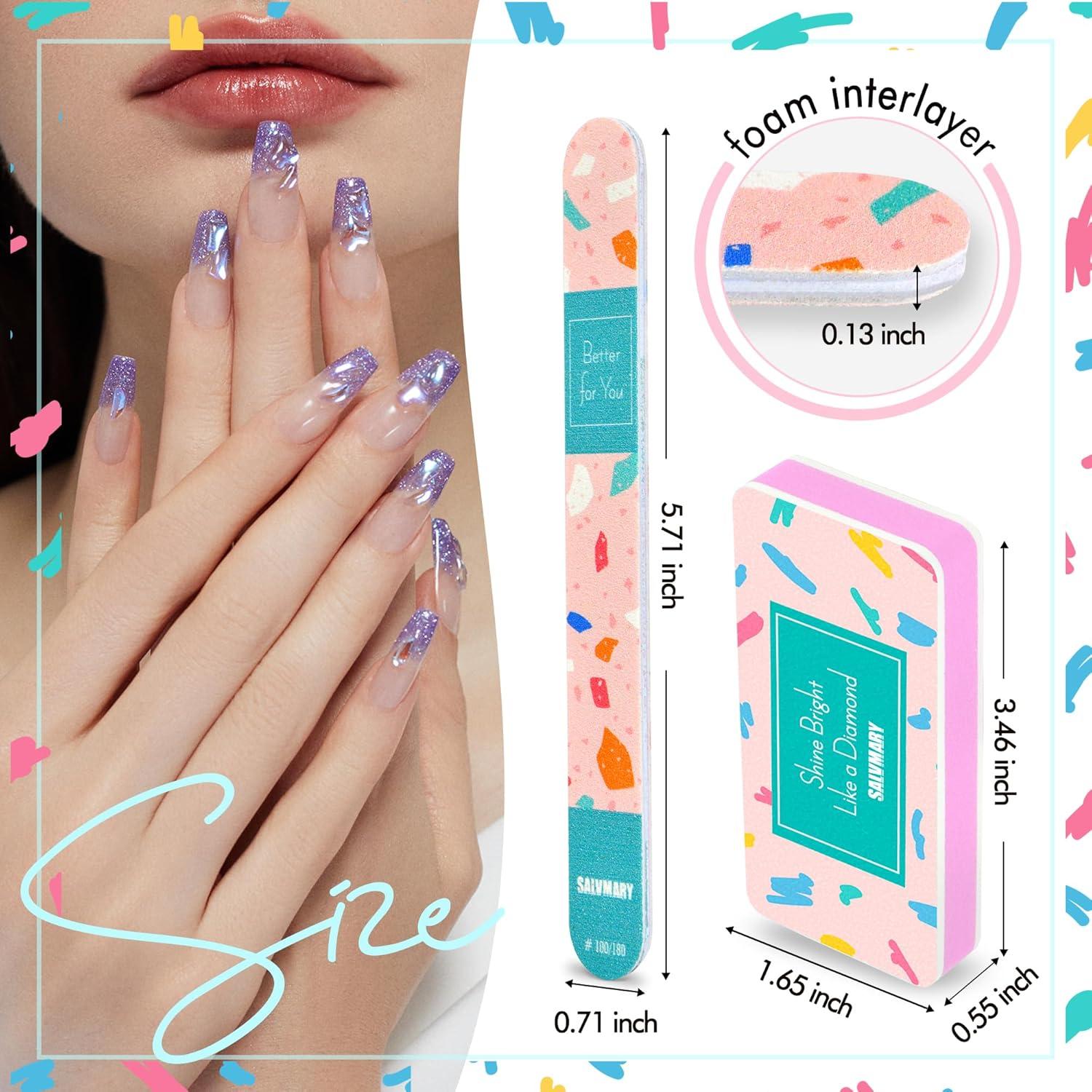 Juego de Lima y Pulidor de Uñas SALVMARY 100/180 Grit