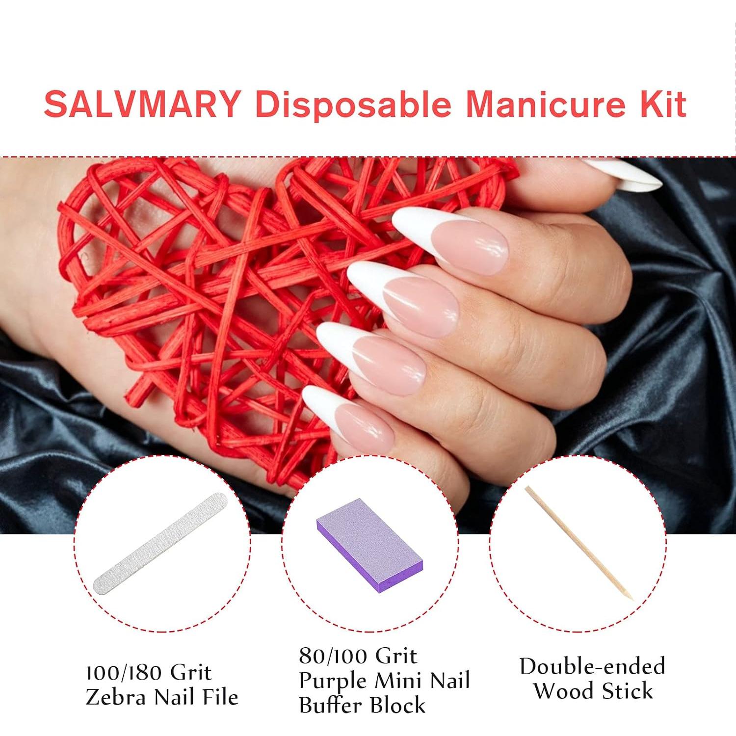 Kit de Manicura Desechable SALVMARY 100 Sets 3 Piezas