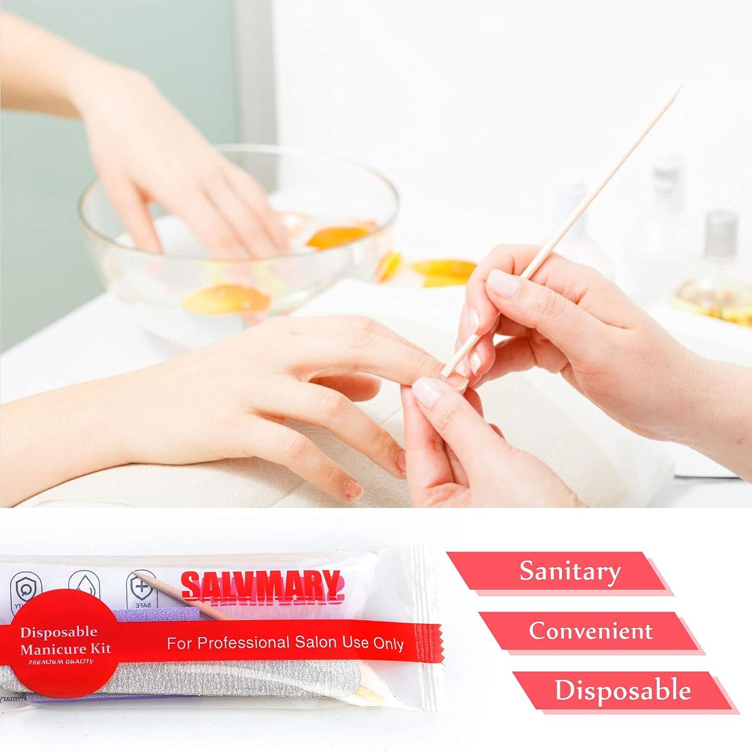 Kit de Manicura Desechable SALVMARY 100 Sets 3 Piezas
