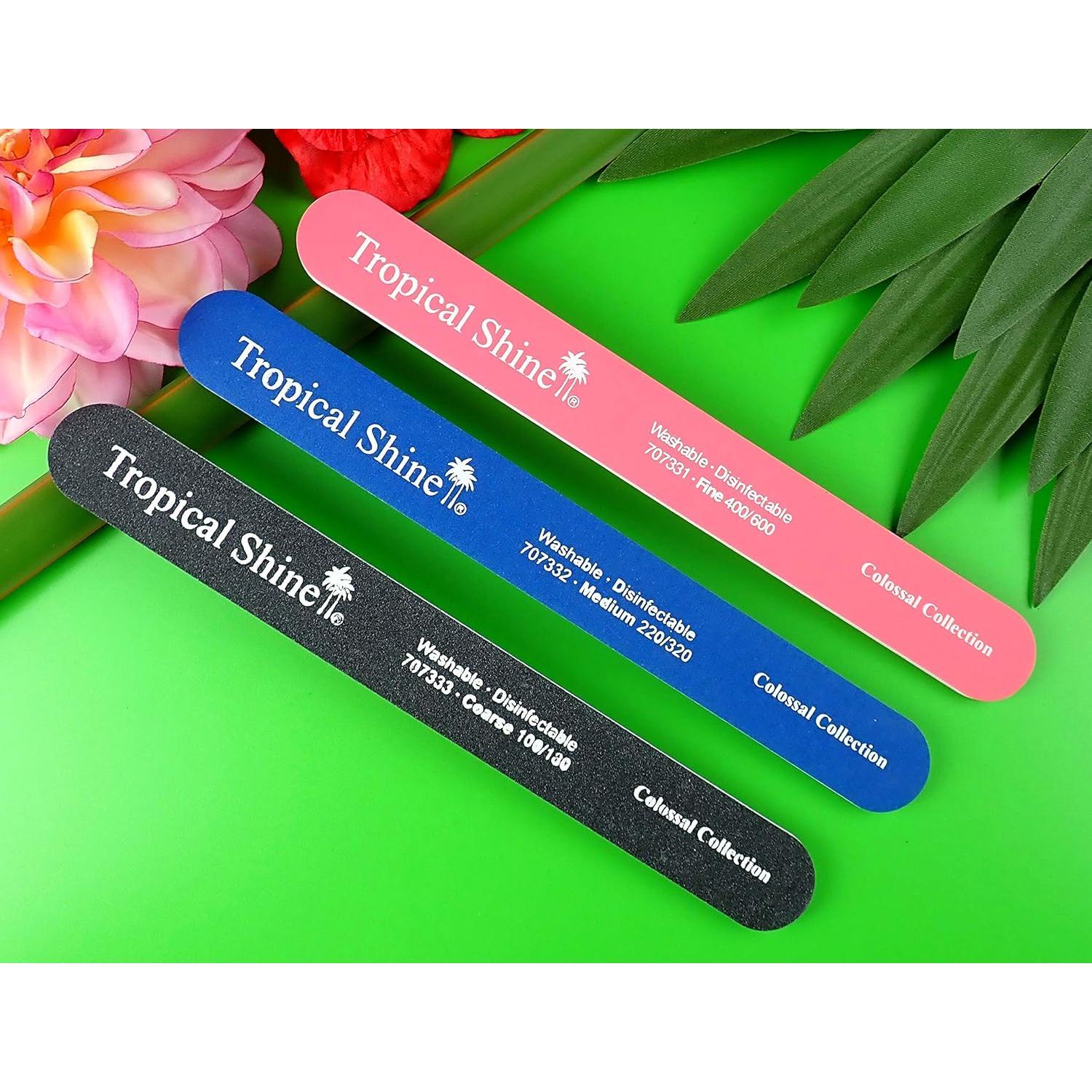 Lima de Uñas Tropical Shine 21.6 cm 3 Pcs - Fina, Media, Gruesa