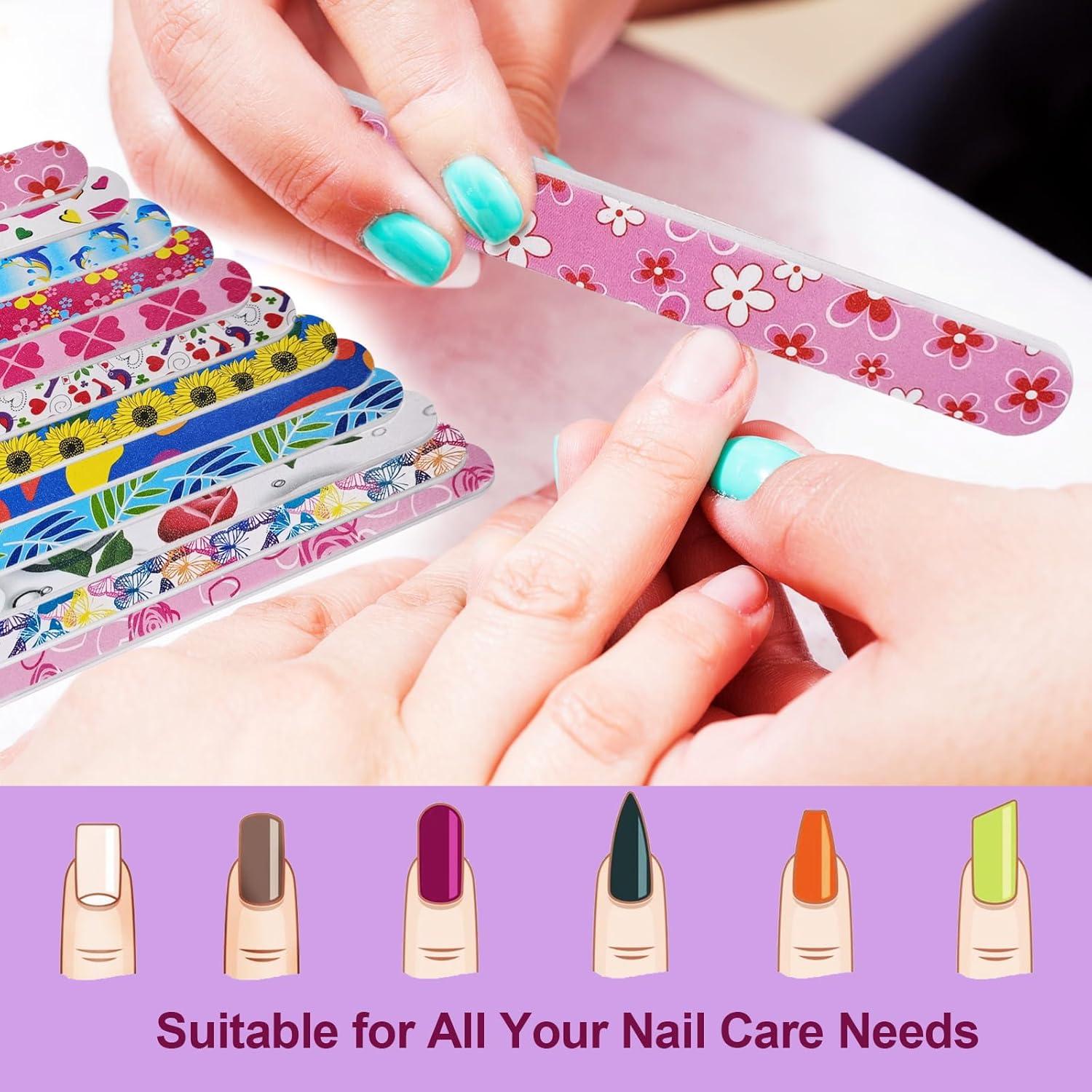 Limas de Uñas Doble Cara HomeyEra - 24 Piezas 180 Granos