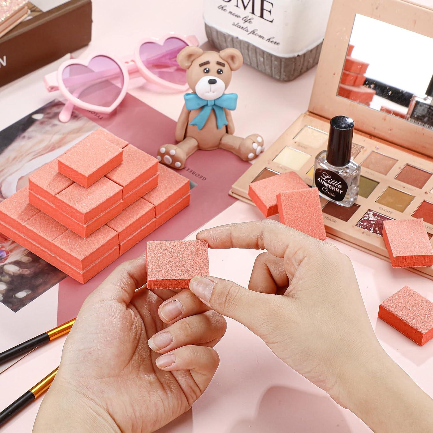 Gisafai 600 Bloques Mini Pulidores de Uñas Naranja 80/100 Grano