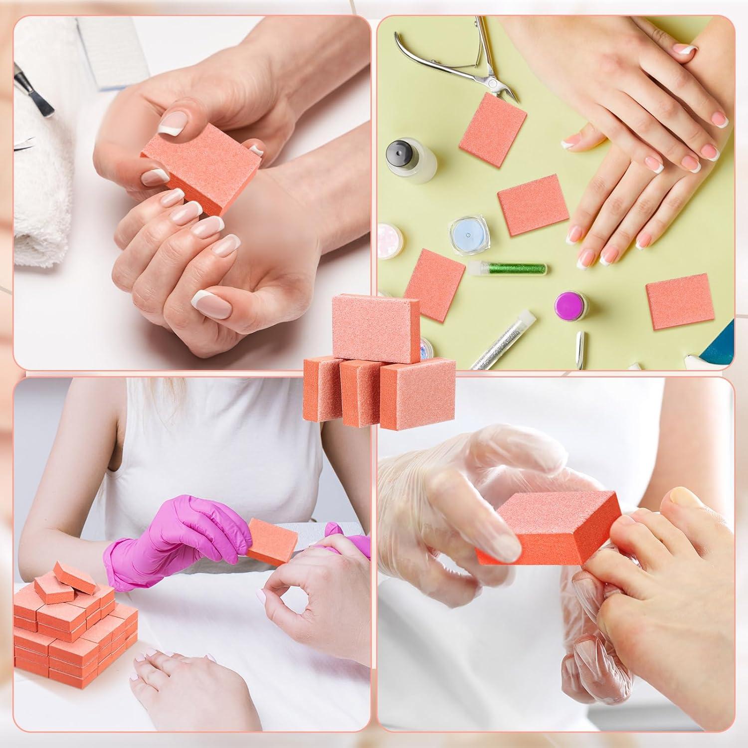 Gisafai 600 Bloques Mini Pulidores de Uñas Naranja 80/100 Grano