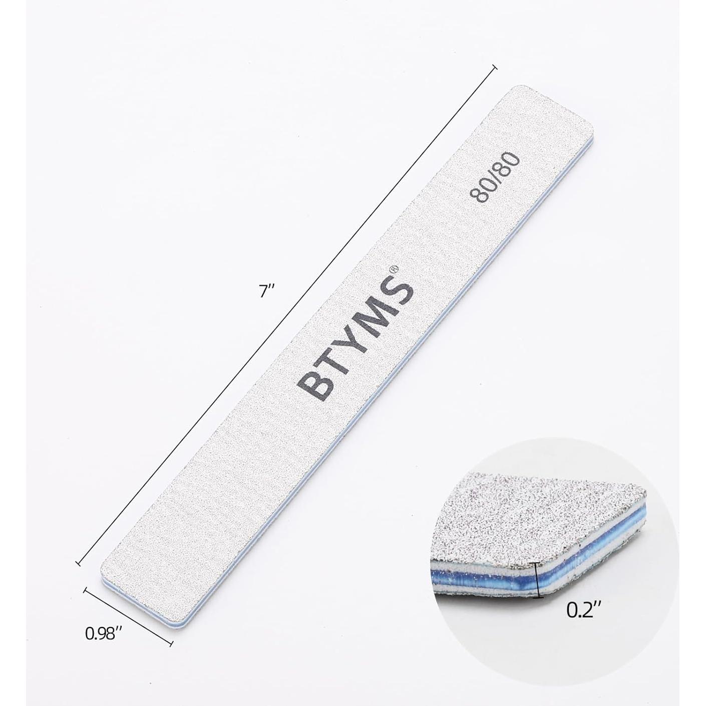 Lima de Uñas Profesional BTYMS 80/80 Grano Doble Cara - 25 Unidades