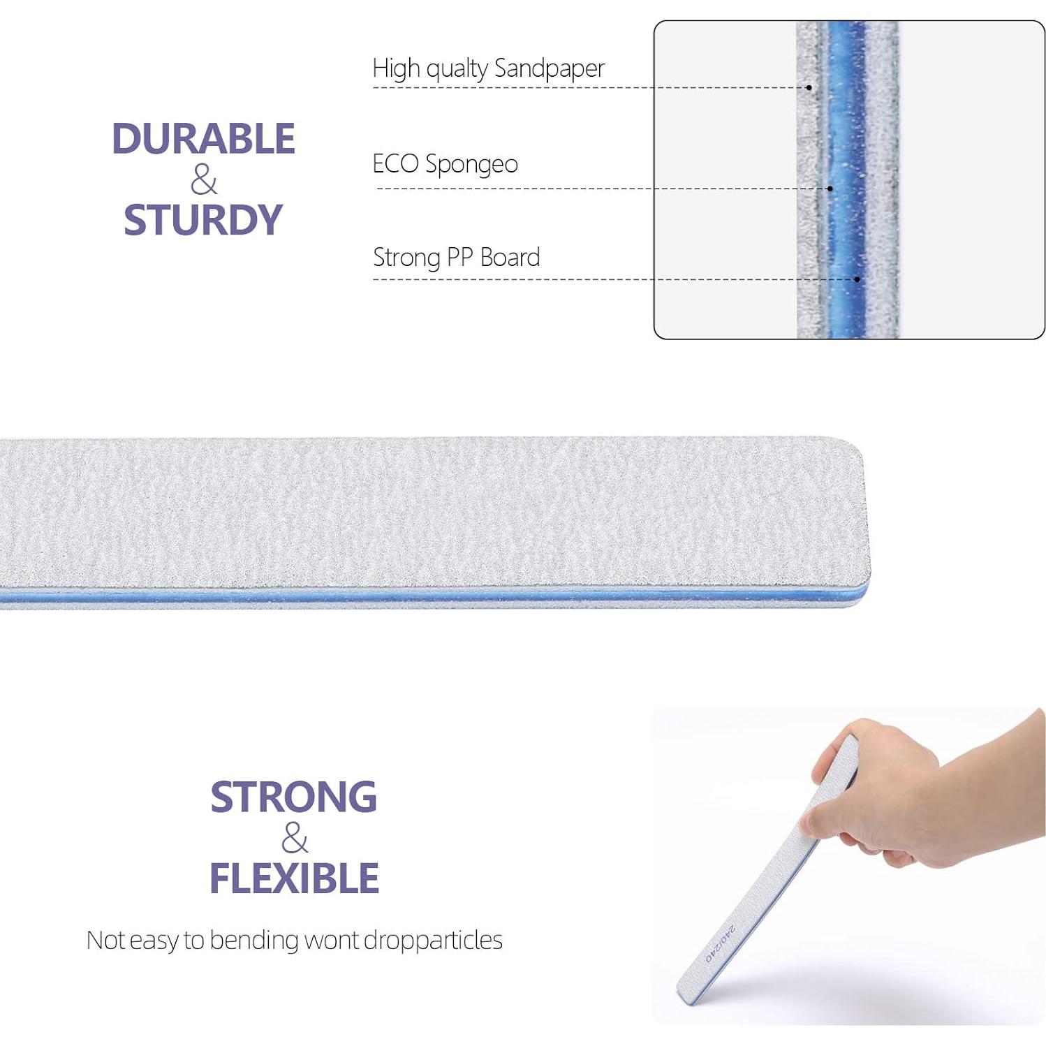 Lima de Uñas Profesional BTYMS 80/80 Grano Doble Cara - 25 Unidades