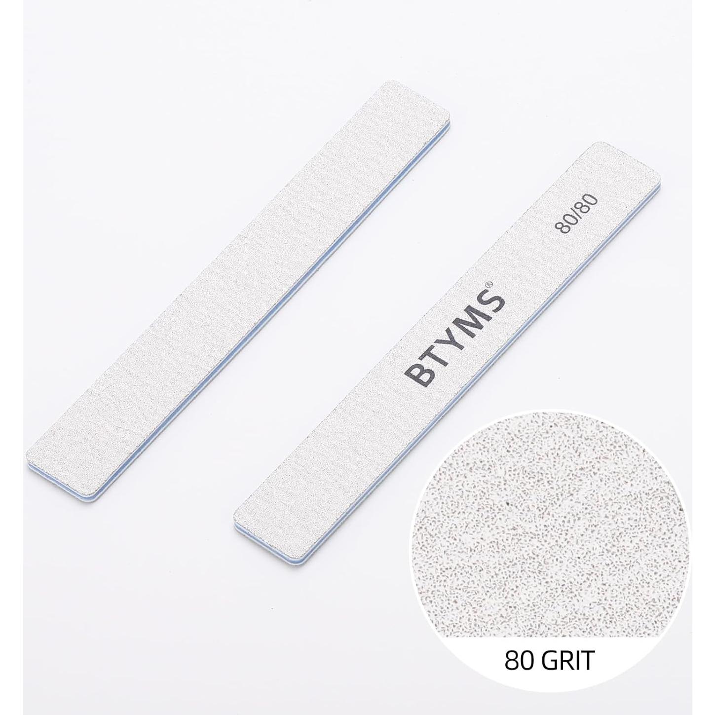 Lima de Uñas Profesional BTYMS 80/80 Grano Doble Cara - 25 Unidades