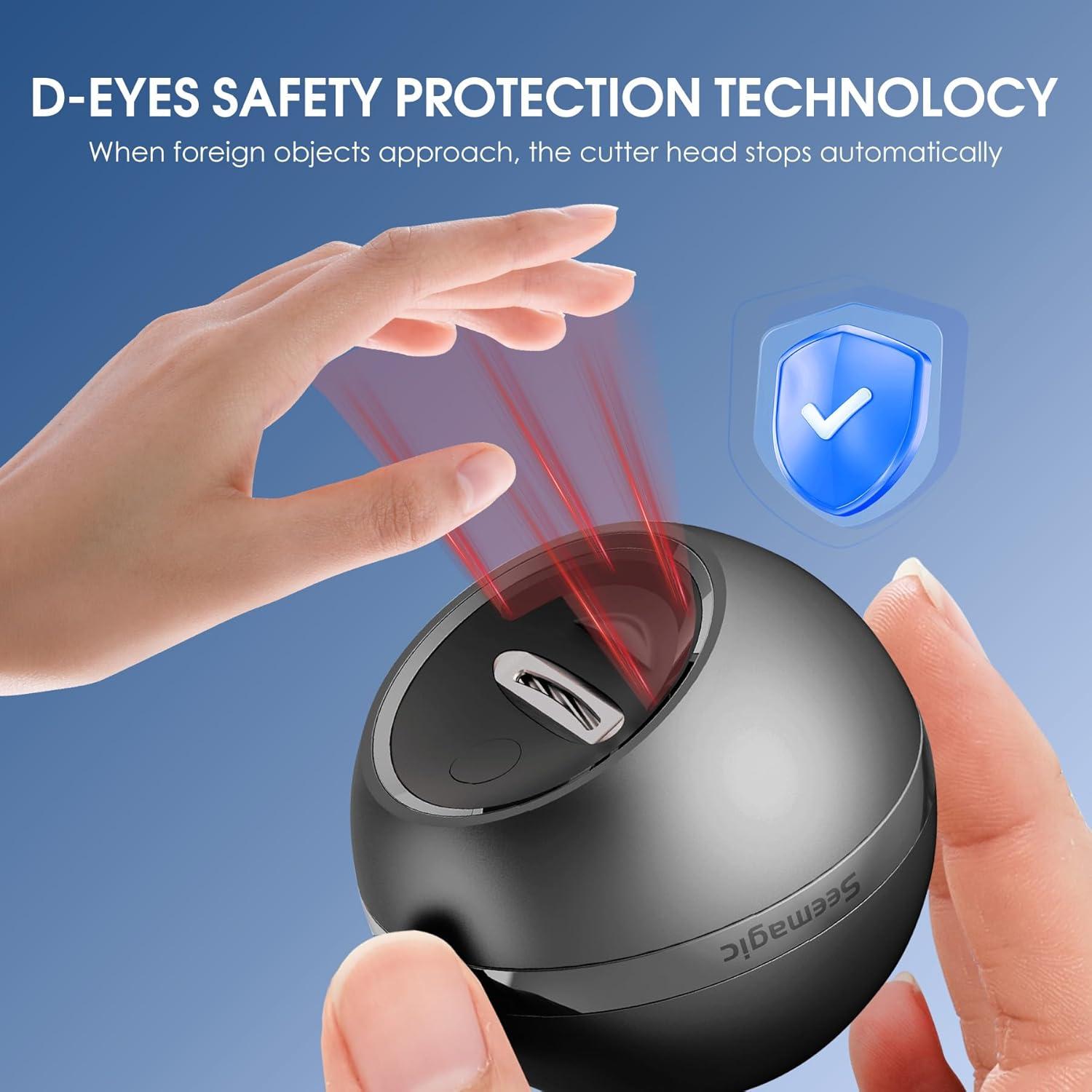 Cortador de Uñas Eléctrico Seemagic XT 902030 2 en 1 con Luz LED