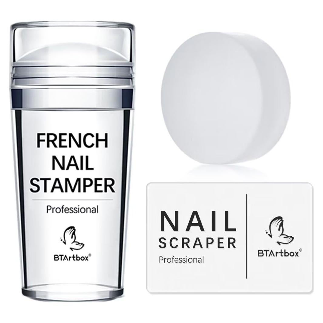 Kit Sellador de Uñas Francés BTArtbox con Raspador y Repuesto