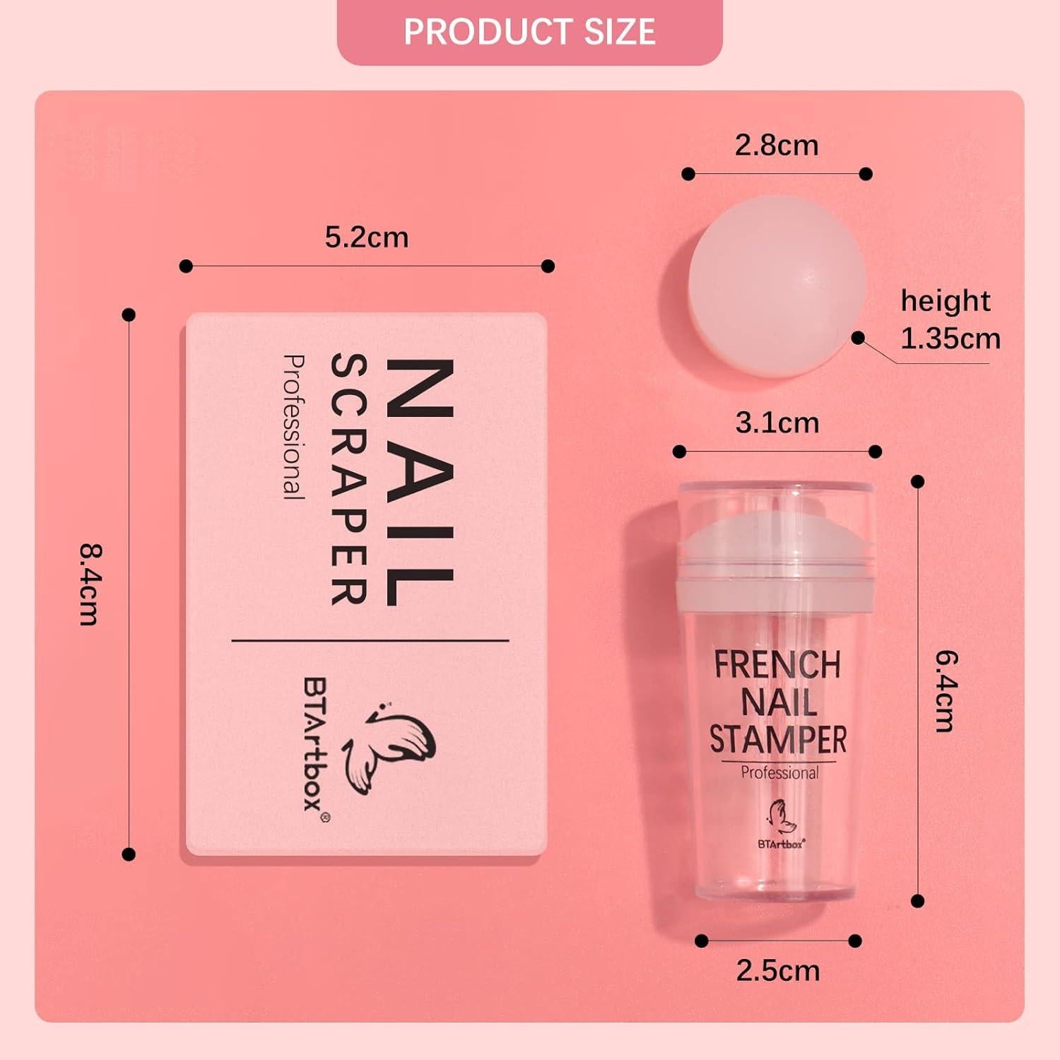 Kit Sellador de Uñas Francés BTArtbox con Raspador y Repuesto