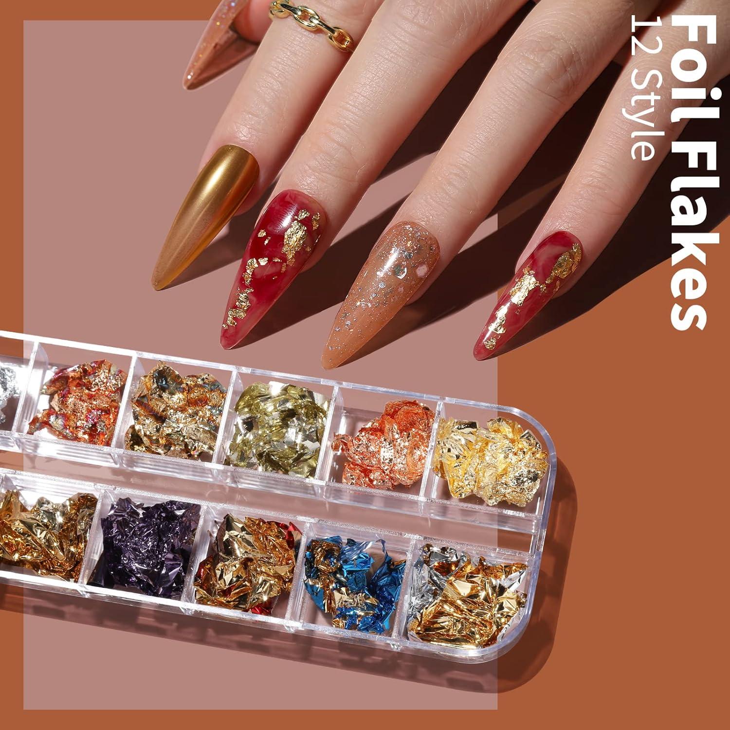 Kit de Arte de Uñas FANDAMEI - 15 Pinceles + Lentejuelas