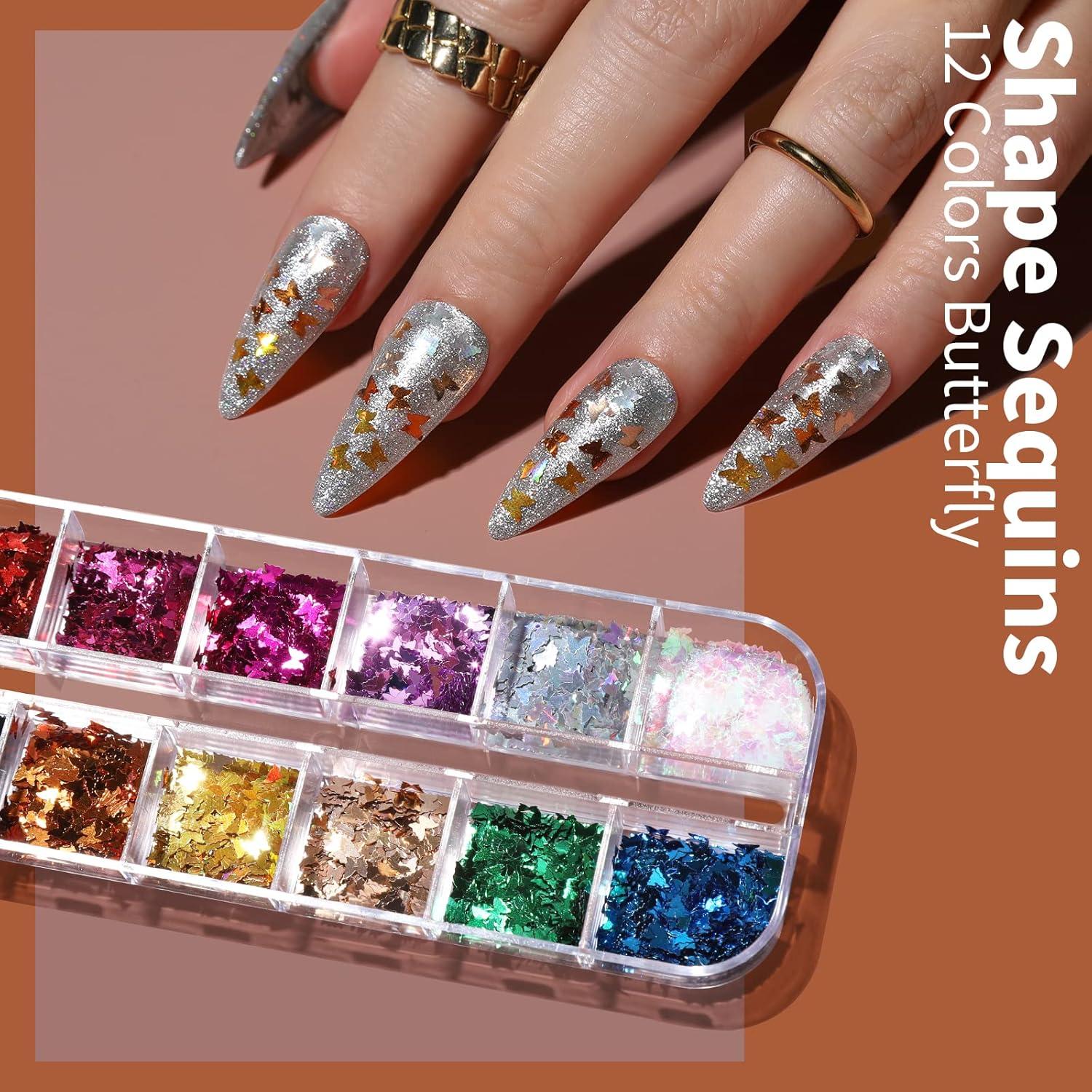 Kit de Arte de Uñas FANDAMEI - 15 Pinceles + Lentejuelas