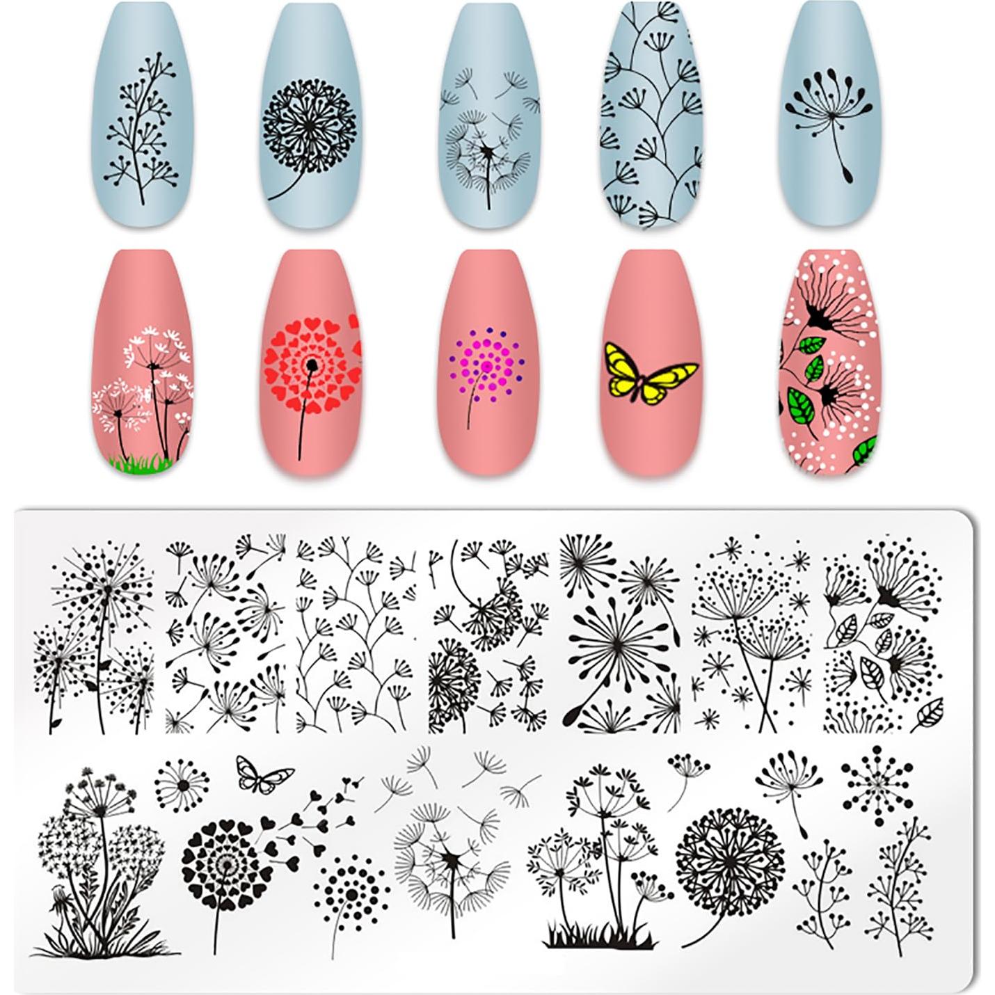 Kit de Estampado de Uñas 5 Piezas MOLILO - Plantillas Flores