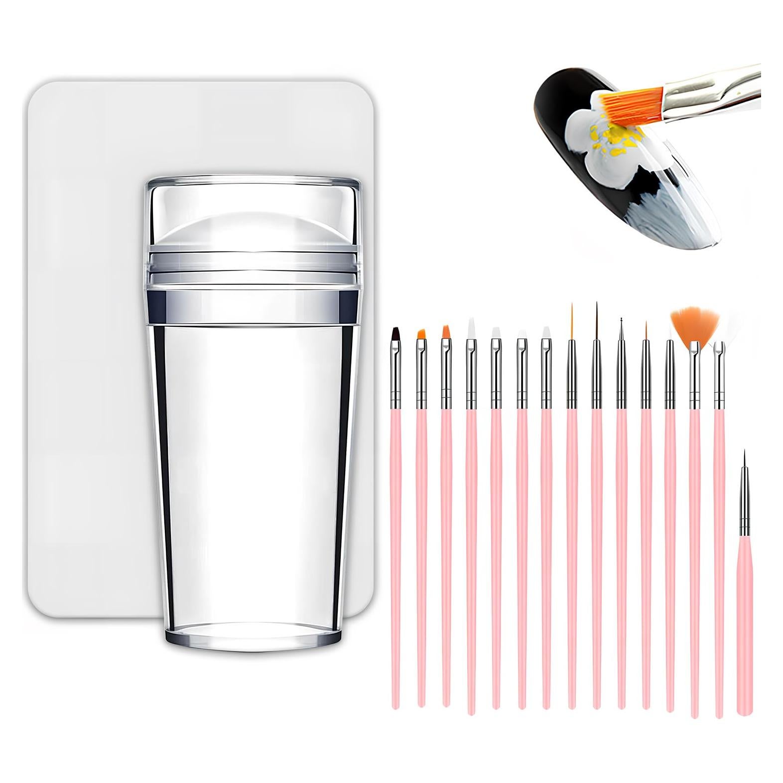 Kit de Estampador de Arte de Uñas Qi - 17 Piezas para Manicura