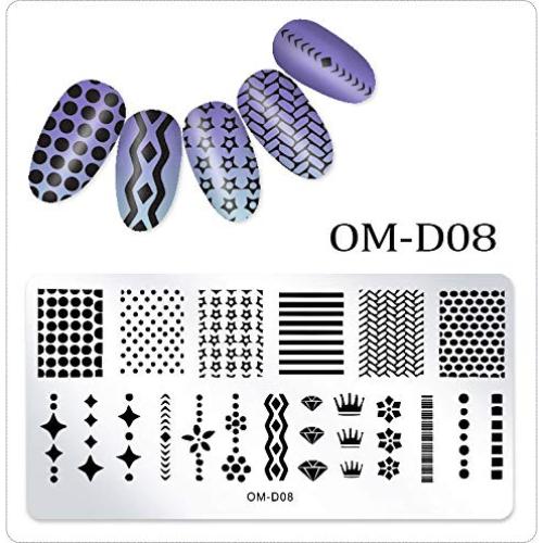 Placas de Estampado de Uñas 5 Pcs Acero Inoxidable WOKOTO