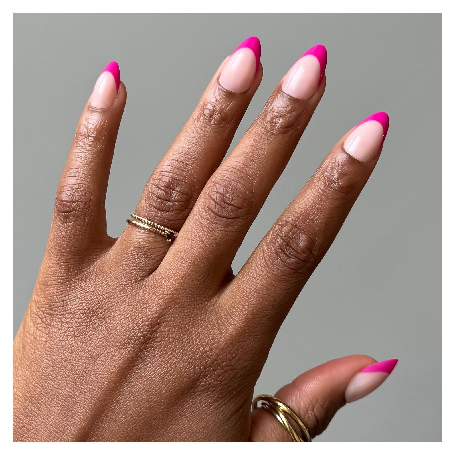 Uñas Postizas Glamnetic Sorbete de Frambuesa Punta Francesa