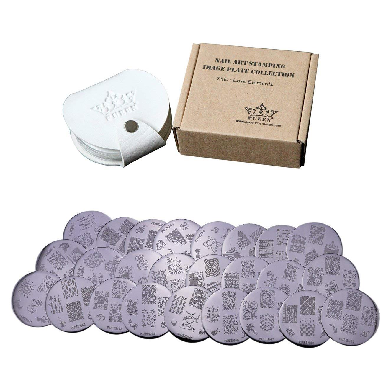 Sellos de Arte de Uñas PUEEN 24E - Elementos del Amor - 24 Placas