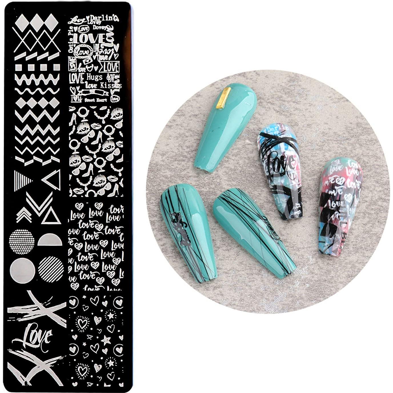 Placa de Estampado de Uñas DANNEASY 6 Piezas Mariposa