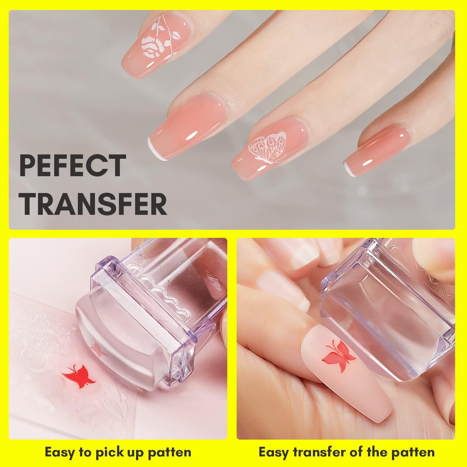 Kit de Estampado de Uñas Francés Makartt 12 PCS con Pegatinas