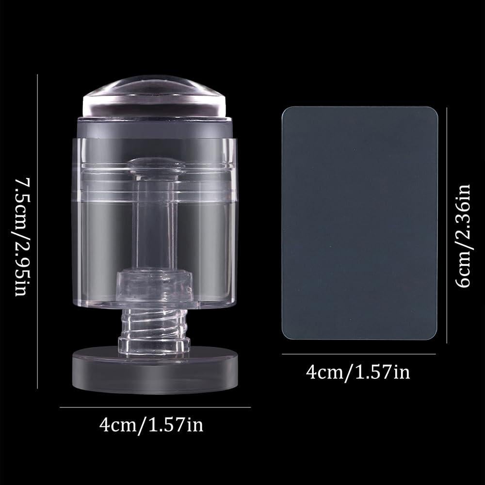 Kit de Estampador de Uñas Jaliya Rotatable Transparente