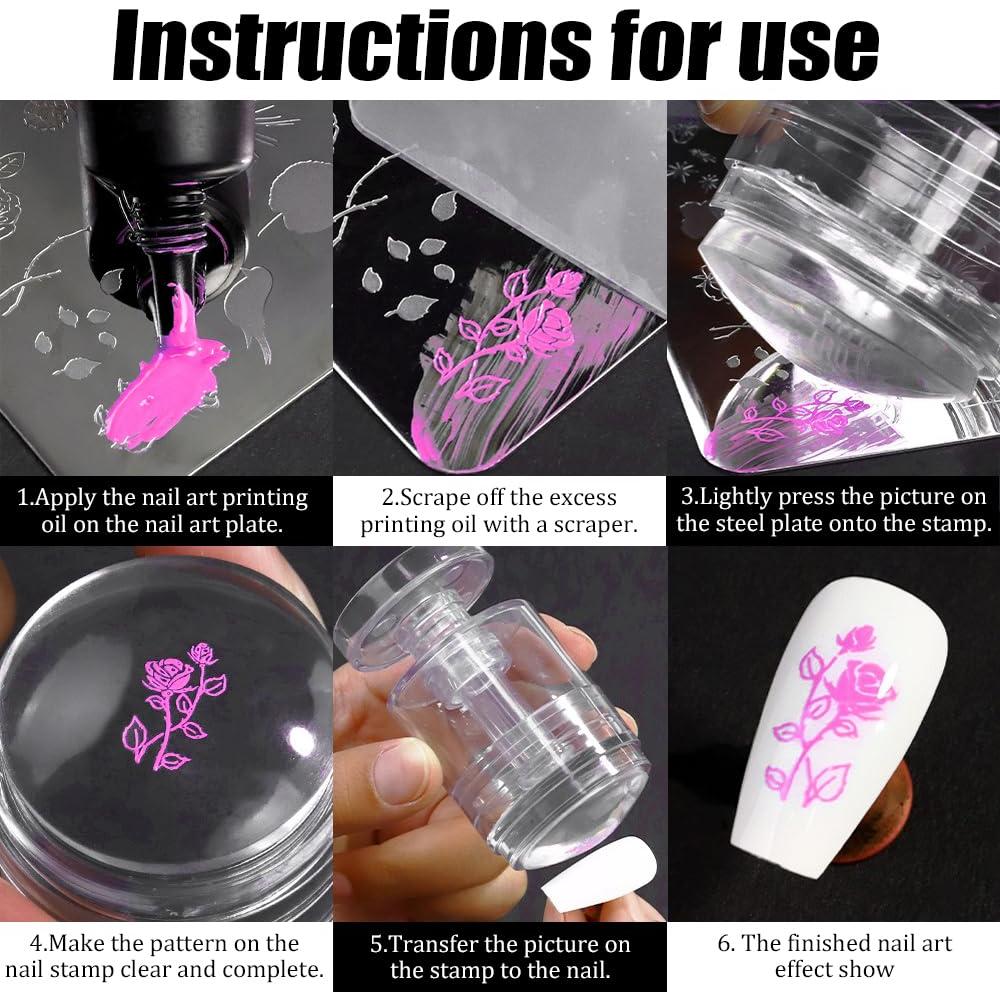 Kit de Estampador de Uñas Jaliya Rotatable Transparente