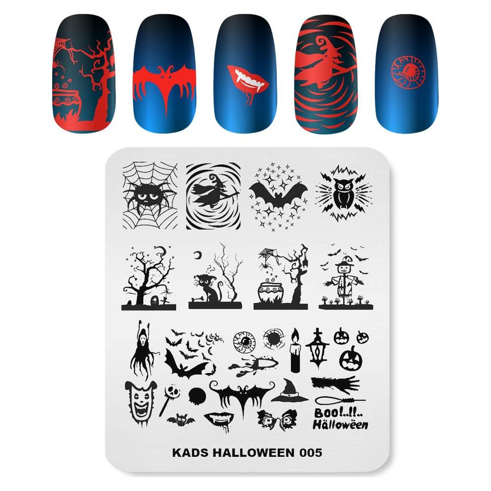 Plantilla de Estampado de Uñas KADS Halloween HA005 7.95x6.99cm