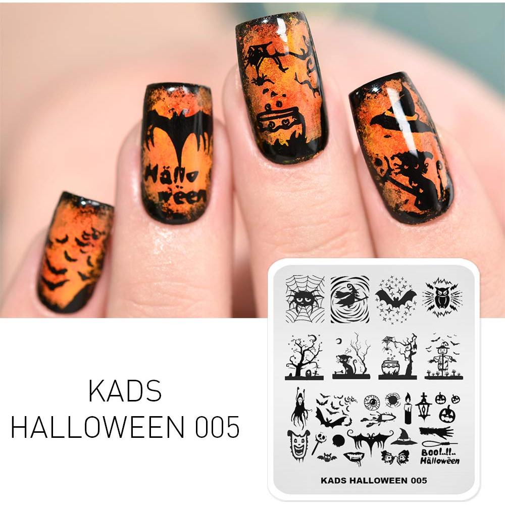 Plantilla de Estampado de Uñas KADS Halloween HA005 7.95x6.99cm