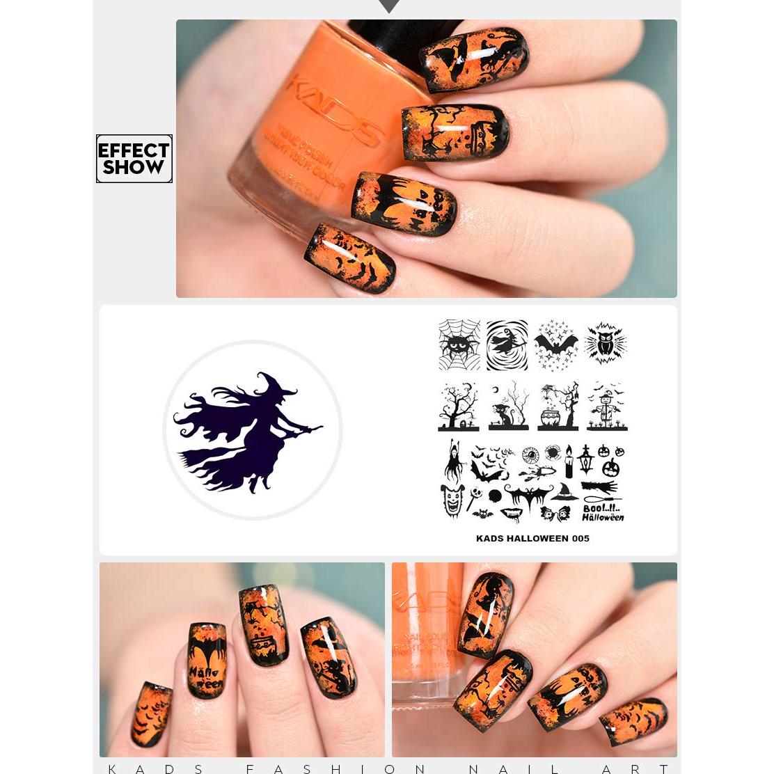Plantilla de Estampado de Uñas KADS Halloween HA005 7.95x6.99cm