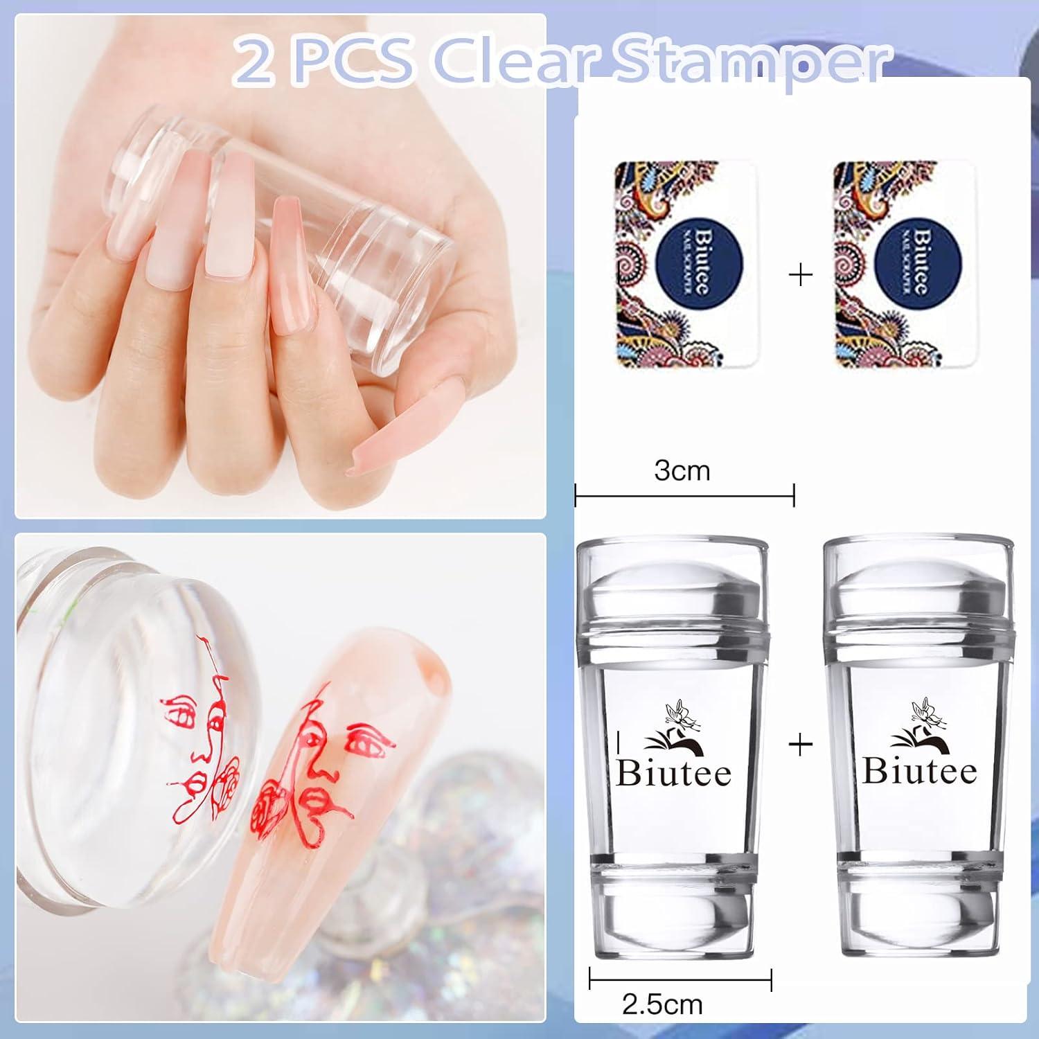 Kit de Estampado de Uñas Biutee Navidad 15 Placas y Stamper