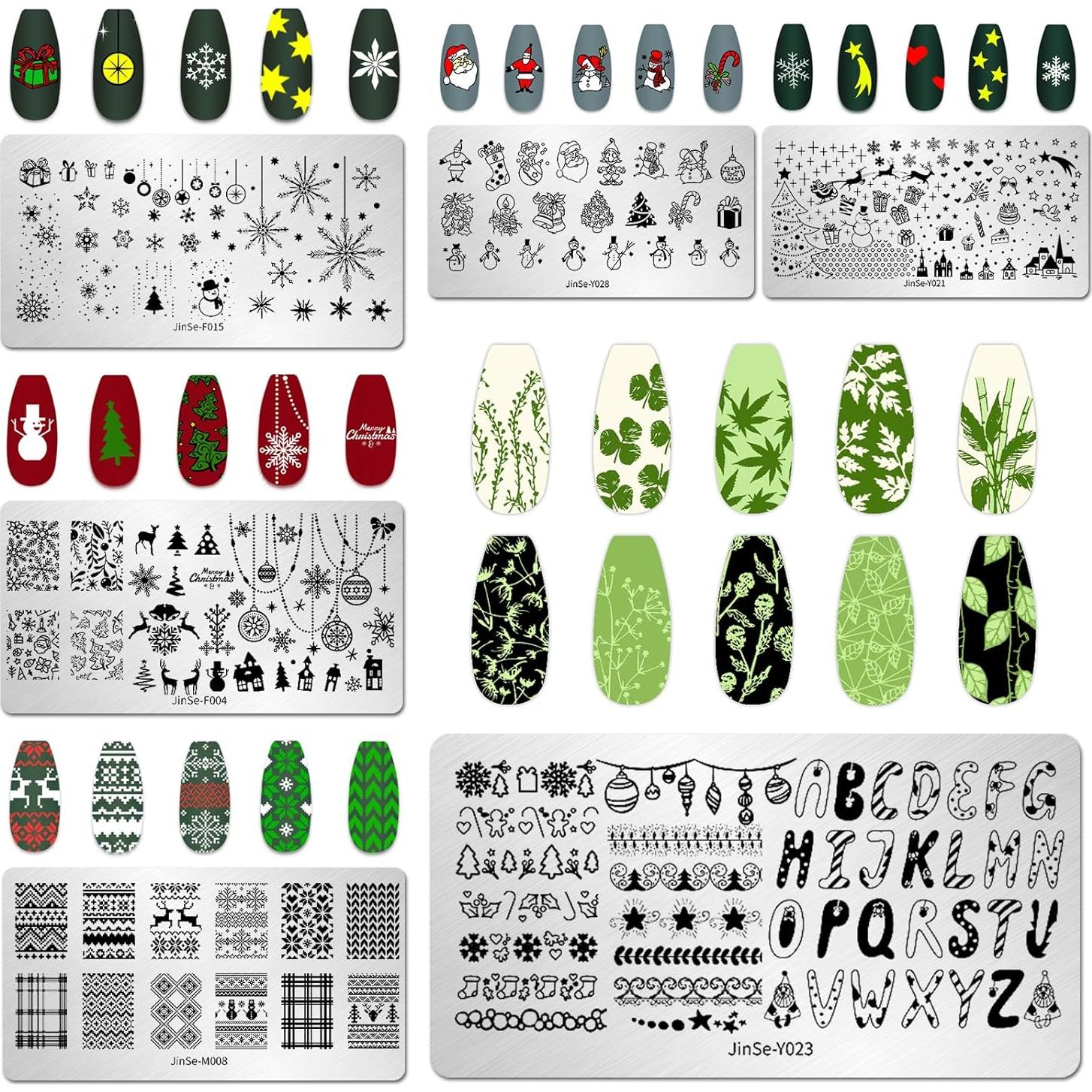 Kit de Estampado de Uñas AddFavor 6 Piezas Navidad