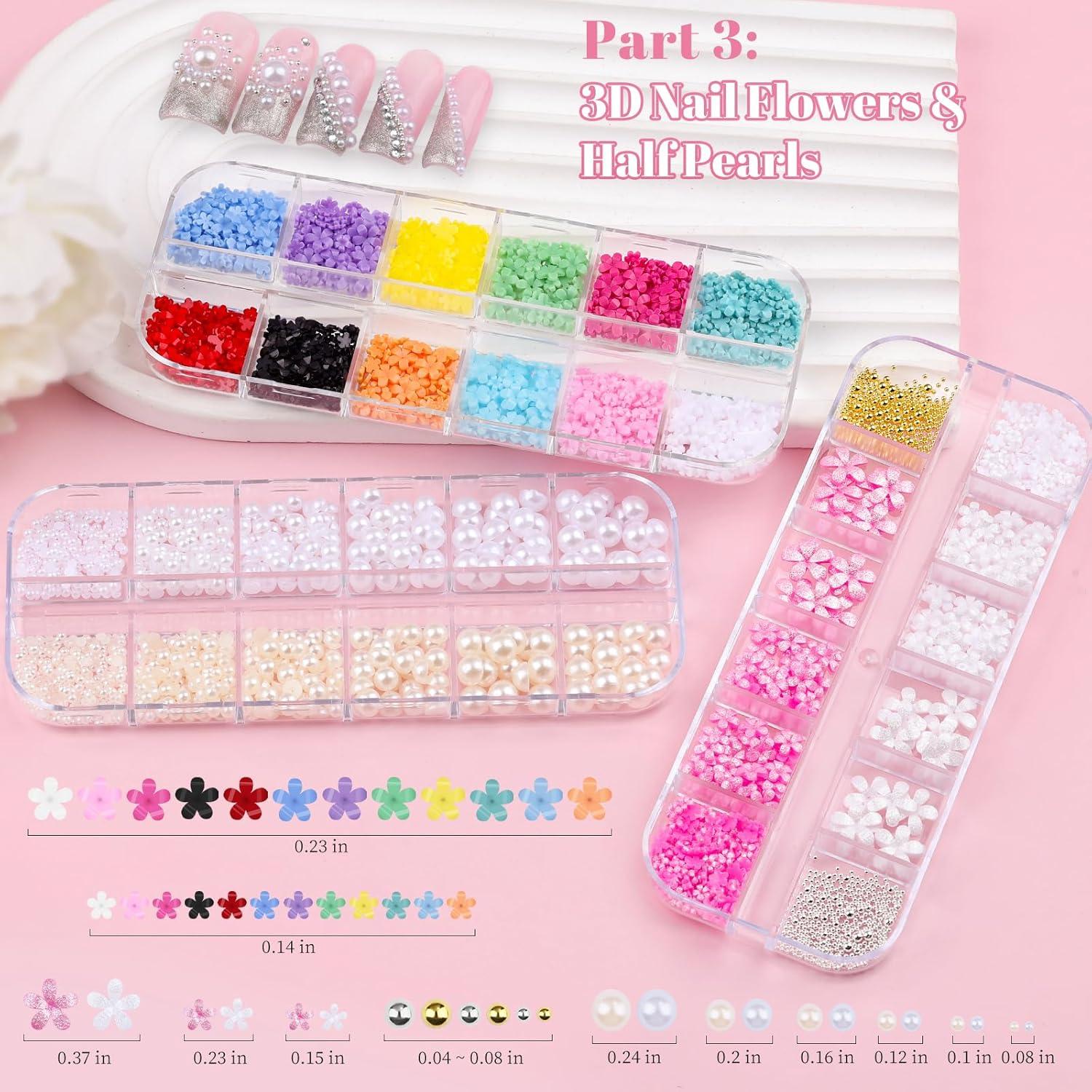 Kit de Arte de Uñas Kikonoke - 12 Cajas con Gemas y Herramientas
