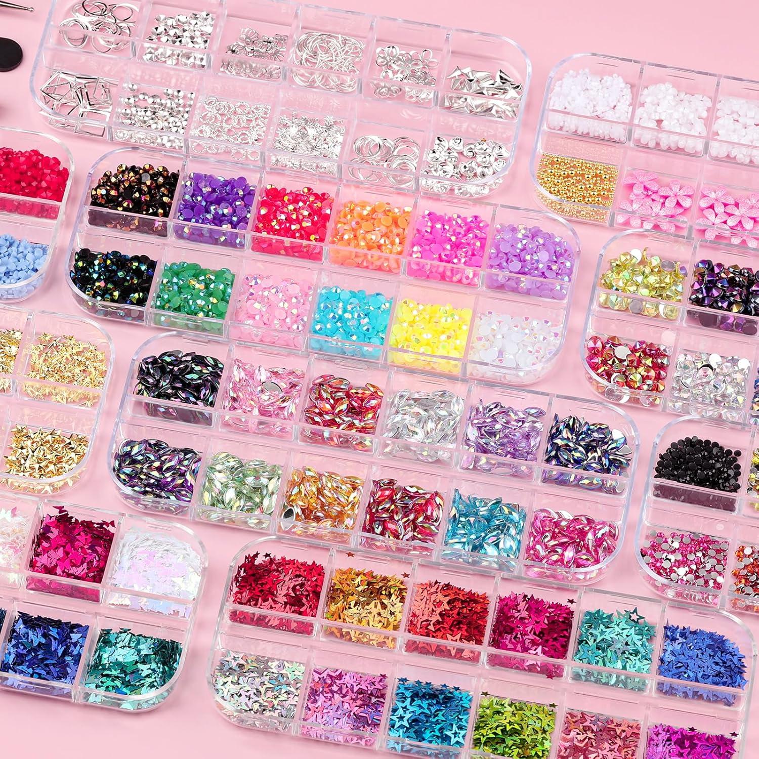 Kit de Arte de Uñas Kikonoke - 12 Cajas con Gemas y Herramientas