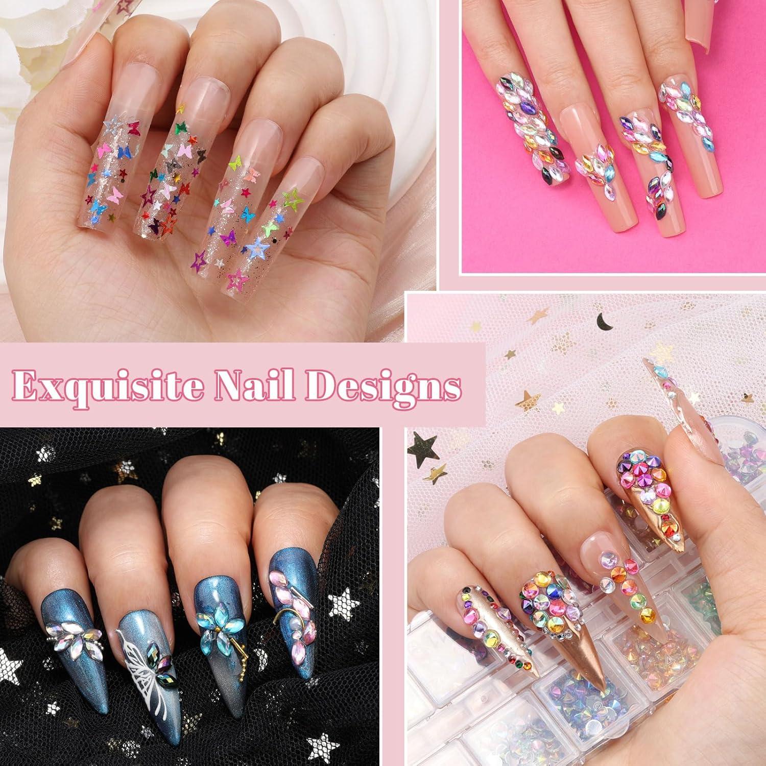 Kit de Arte de Uñas Kikonoke - 12 Cajas con Gemas y Herramientas