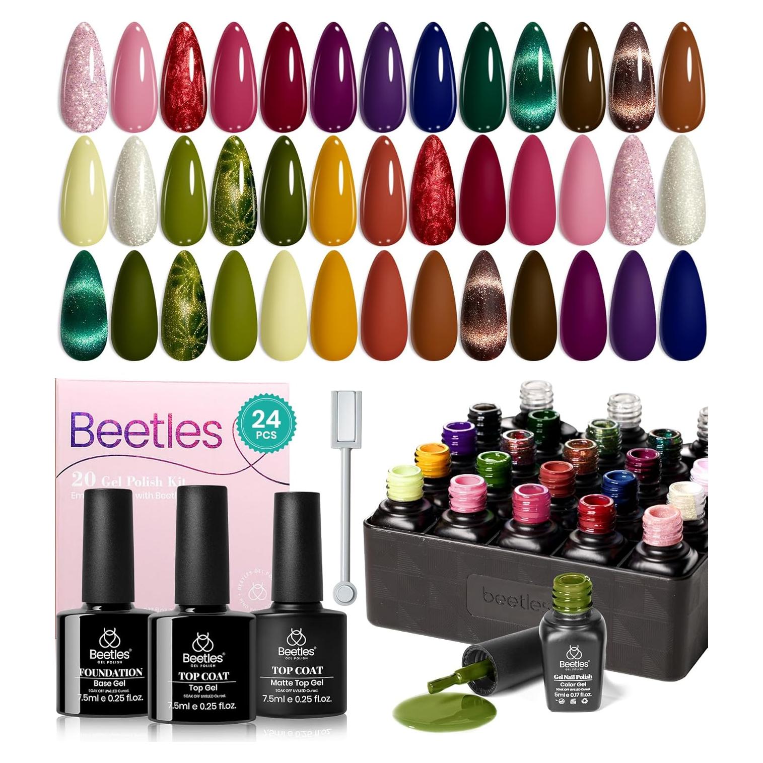 Juego de Esmalte de Uñas Gel Beetles 20 Colores Urban Elegance
