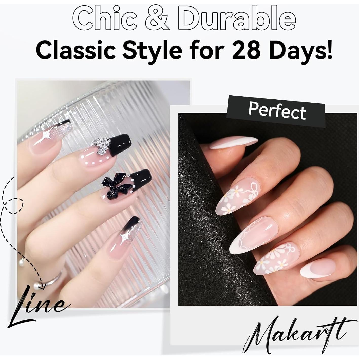 Conjunto de Esmalte de Uñas Gel Makartt 8ml Negro y Blanco