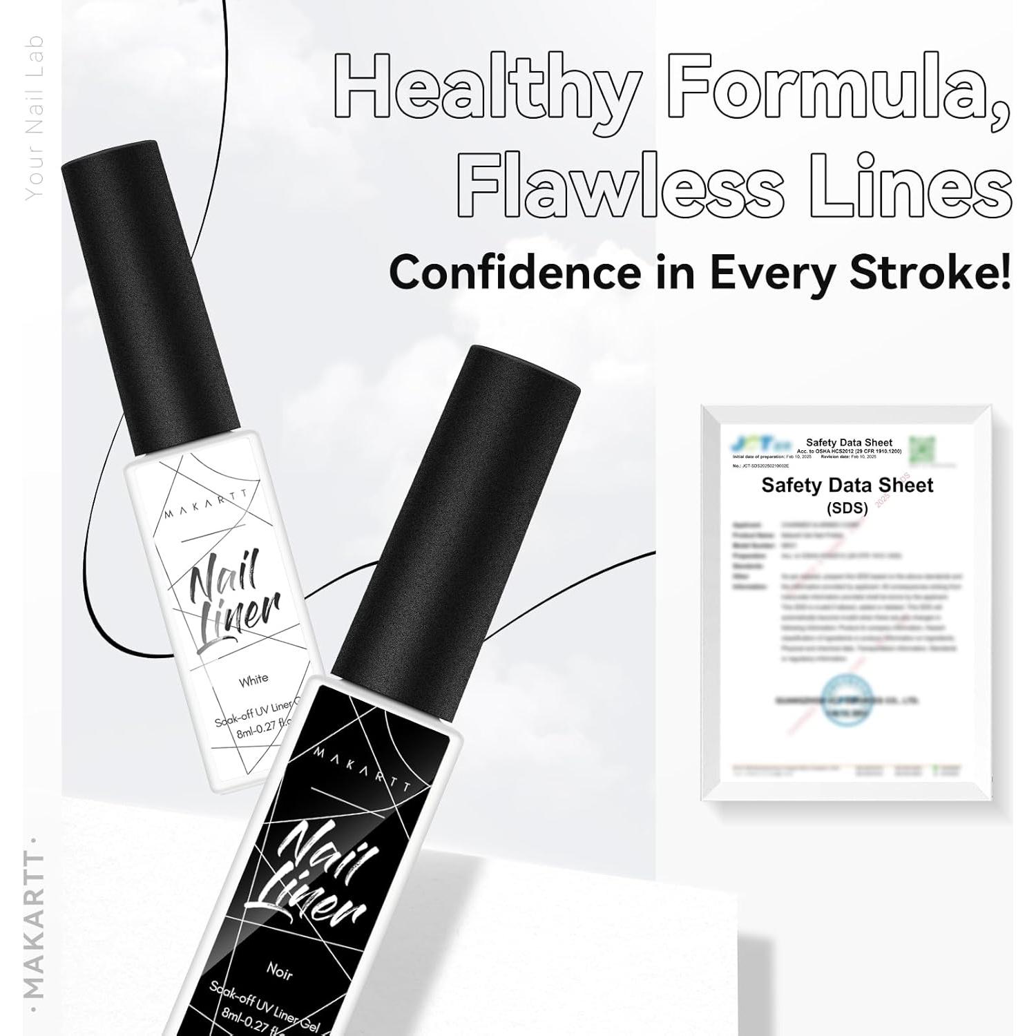 Conjunto de Esmalte de Uñas Gel Makartt 8ml Negro y Blanco